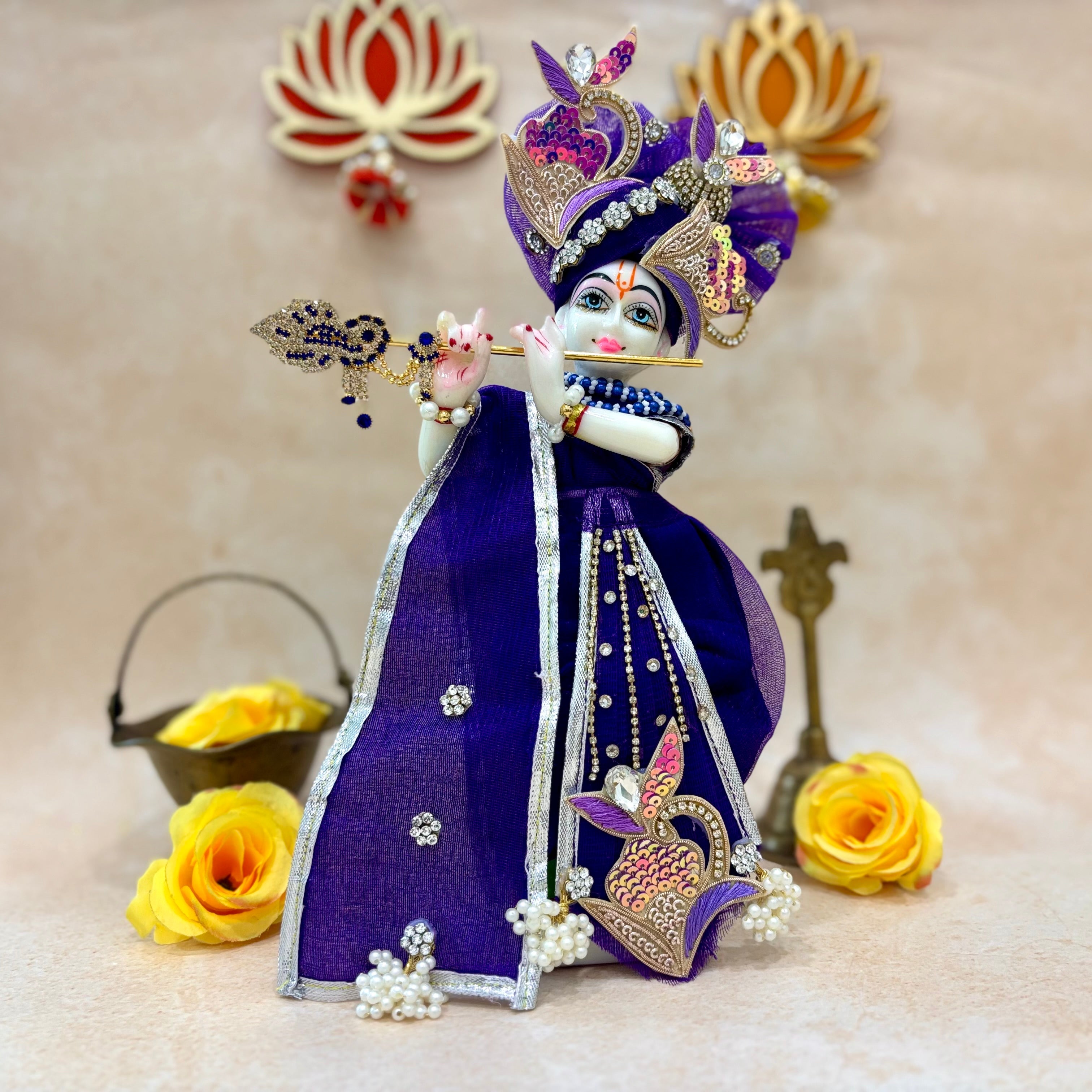Handmade Shyamraj Dhoti Set - Designer Laddu Gopal Dress & Kanha Ji Poshak for Janmashtami | Fancy Bal Gopal & Krishna Ji Dress