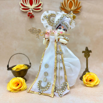 Handmade Chandrashyam Dhoti Set - Designer Laddu Gopal Dress, Kanha Ji Poshak, Bal Gopal Dress for Janmashtami Festival