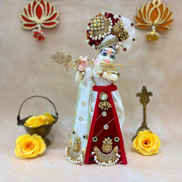 Handmade Bhavyaratna Dhoti Set - Designer Laddu Gopal Dress, Fancy Kanha Ji Poshak for Janmashtami, Bal Gopal & Krishna Ji Dress