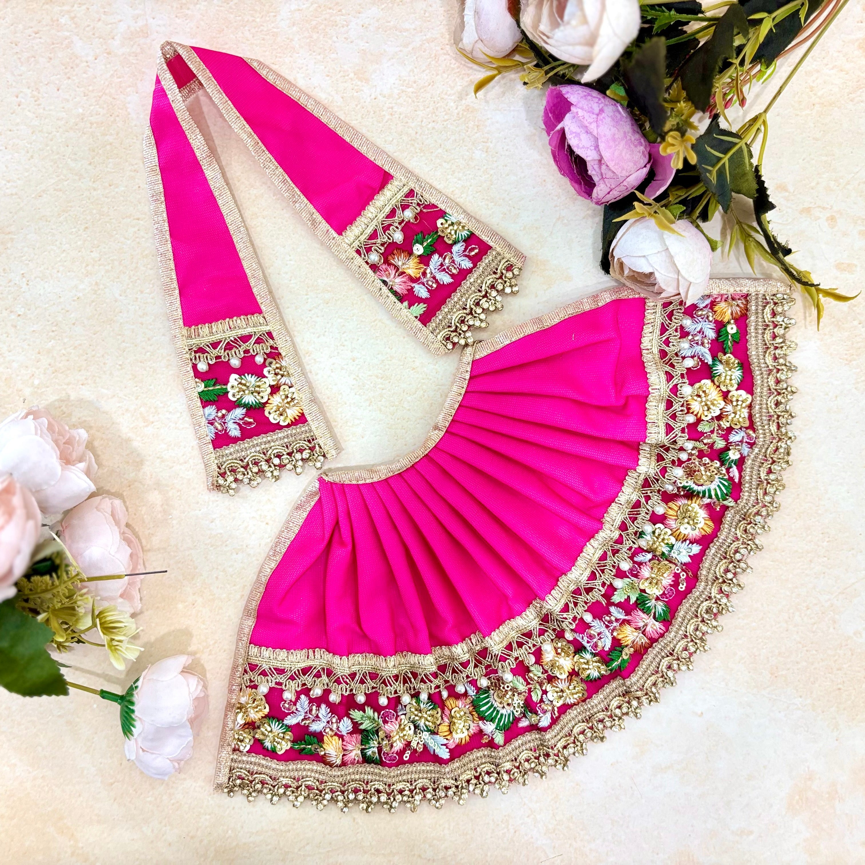 Handmade Devi Vilas Mata Rani Dress - Designer Laddu Gopal Dress, Fancy Kanha Ji Poshak for Janmashtami, Bal Gopal & Krishna Ji Dress