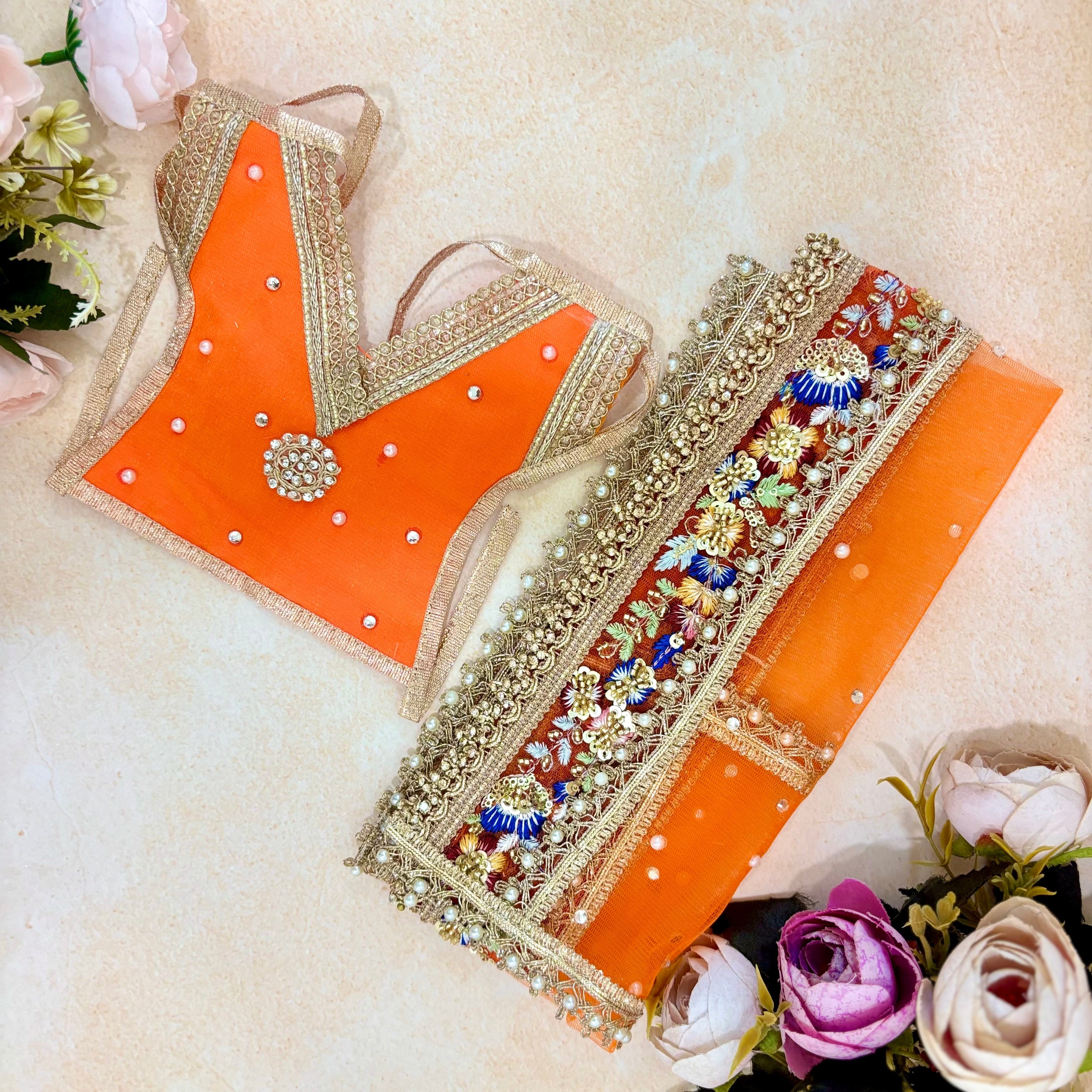 Handmade Divya Aabha Mata Rani Dress - Designer Laddu Gopal Poshak for Janmashtami, Fancy Krishna Ji Dress, Bal Gopal Dress