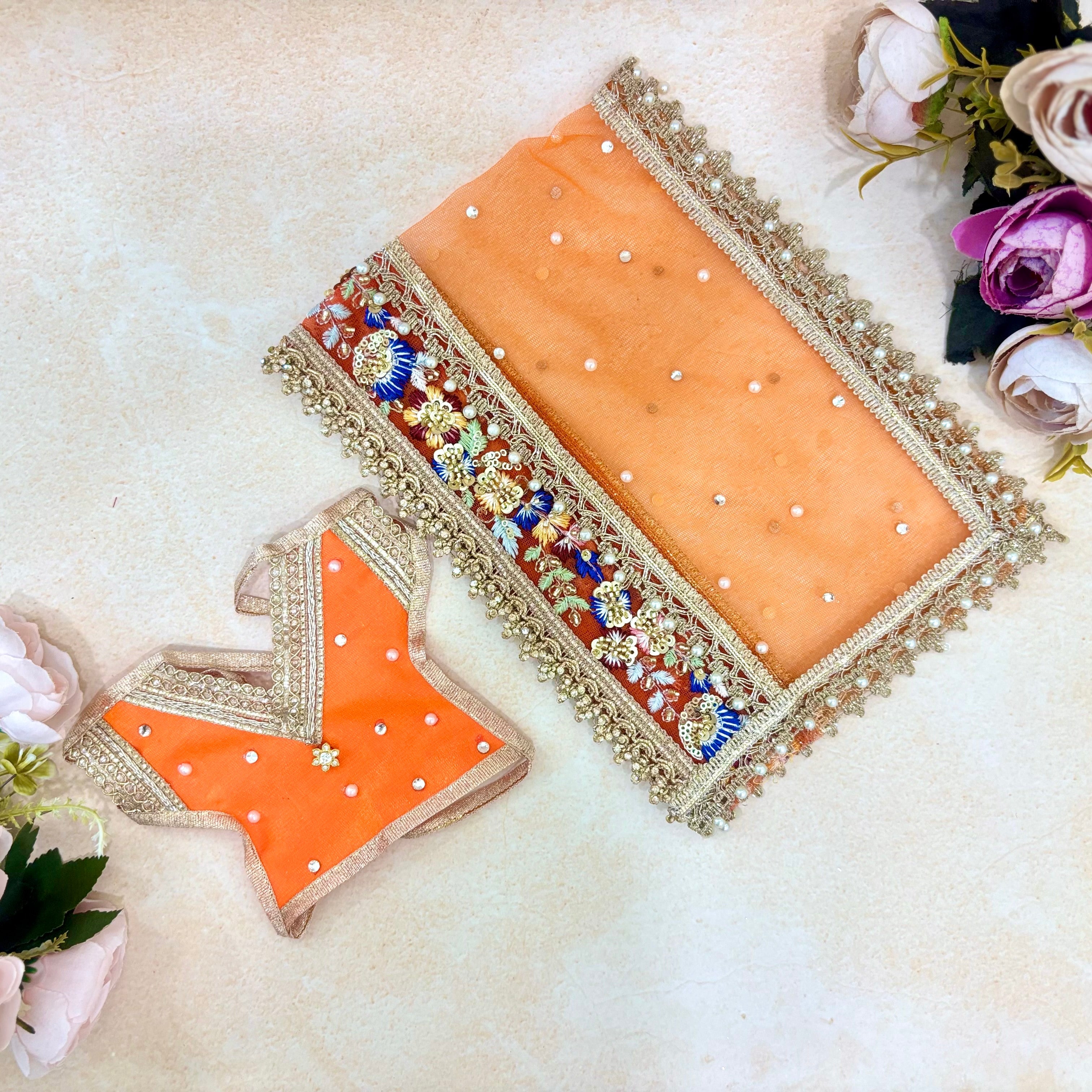 Handmade Divya Aabha Mata Rani Dress - Designer Laddu Gopal Poshak for Janmashtami, Fancy Krishna Ji Dress, Bal Gopal Dress