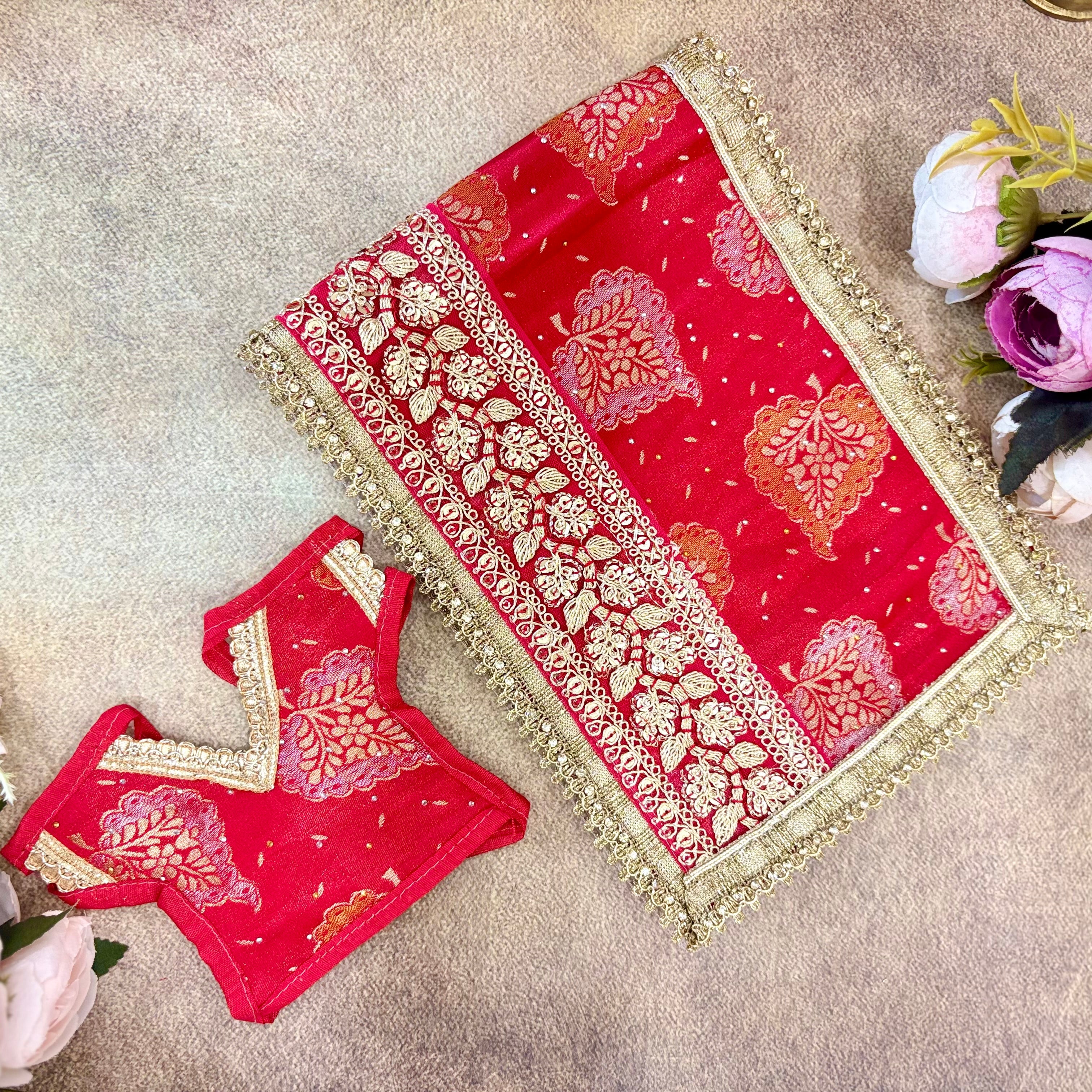Handmade Vaibhav Shringar Designer Mata Rani Dress for Laddu Gopal, Kanha Ji Poshak, Bal Gopal & Krishna Ji - Perfect for Janmashtami Festival