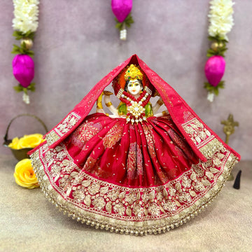 Handmade Rajeshwari Mata Rani Dress - Designer Laddu Gopal Dress, Fancy Kanha Ji Poshak for Janmashtami, Bal Gopal & Krishna Ji Dress