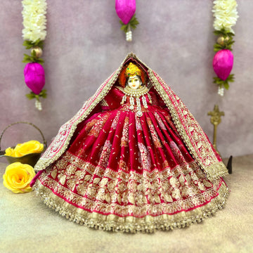 Handmade Shakti Prabha Mata Rani Dress - Designer Laddu Gopal Dress, Kanha Ji Poshak, Bal Gopal Dress for Janmashtami Festival
