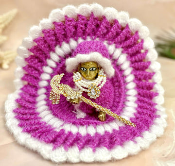 Handmade Lavender Woollen Laddu Gopal Dress - Designer Kanha Ji Poshak for Janmashtami, Fancy Bal Gopal & Krishna Ji Dress
