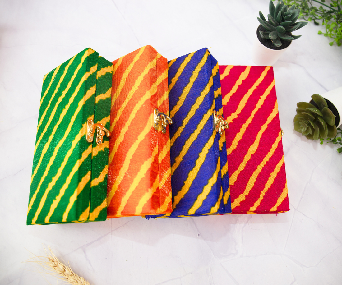Handmade Orange Leheriya Cash Box for Laddu Gopal Dress | Designer Kanha Ji Poshak & Bal Gopal Dress for Janmashtami Festival