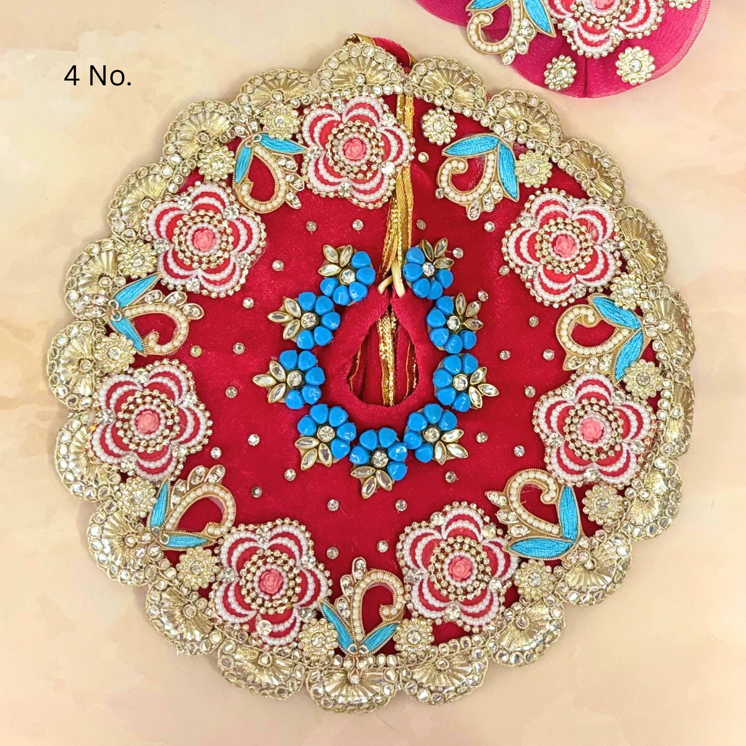 Handmade Kamalnayan Velvet Laddu Gopal Dress - Designer Kanha Ji Poshak for Janmashtami, Fancy Bal Gopal & Krishna Ji Dress
