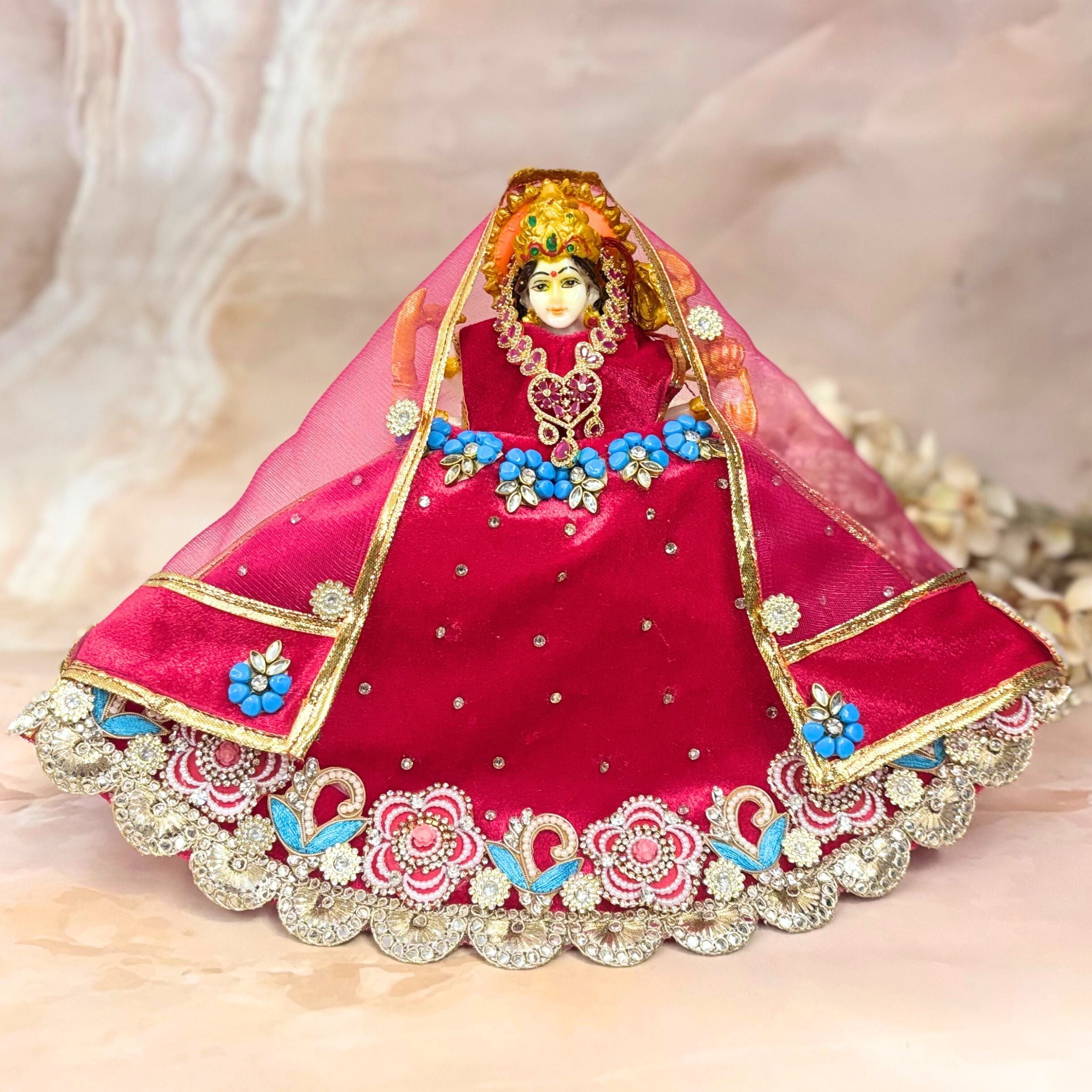 Handmade Aarunyaa Velvet Laddu Gopal Dress - Designer Kanha Ji Poshak for Janmashtami | Fancy Bal Gopal & Krishna Ji Dress