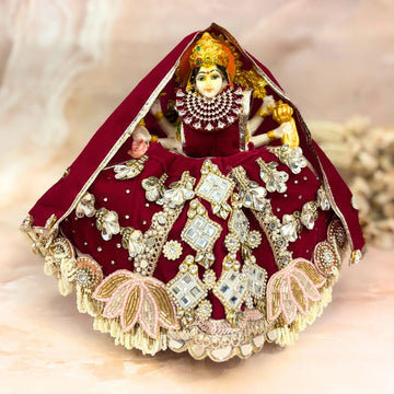 Handmade Divyam Mata Rani Dress - Designer Laddu Gopal Dress, Kanha Ji Poshak, Bal Gopal Dress for Janmashtami Festival