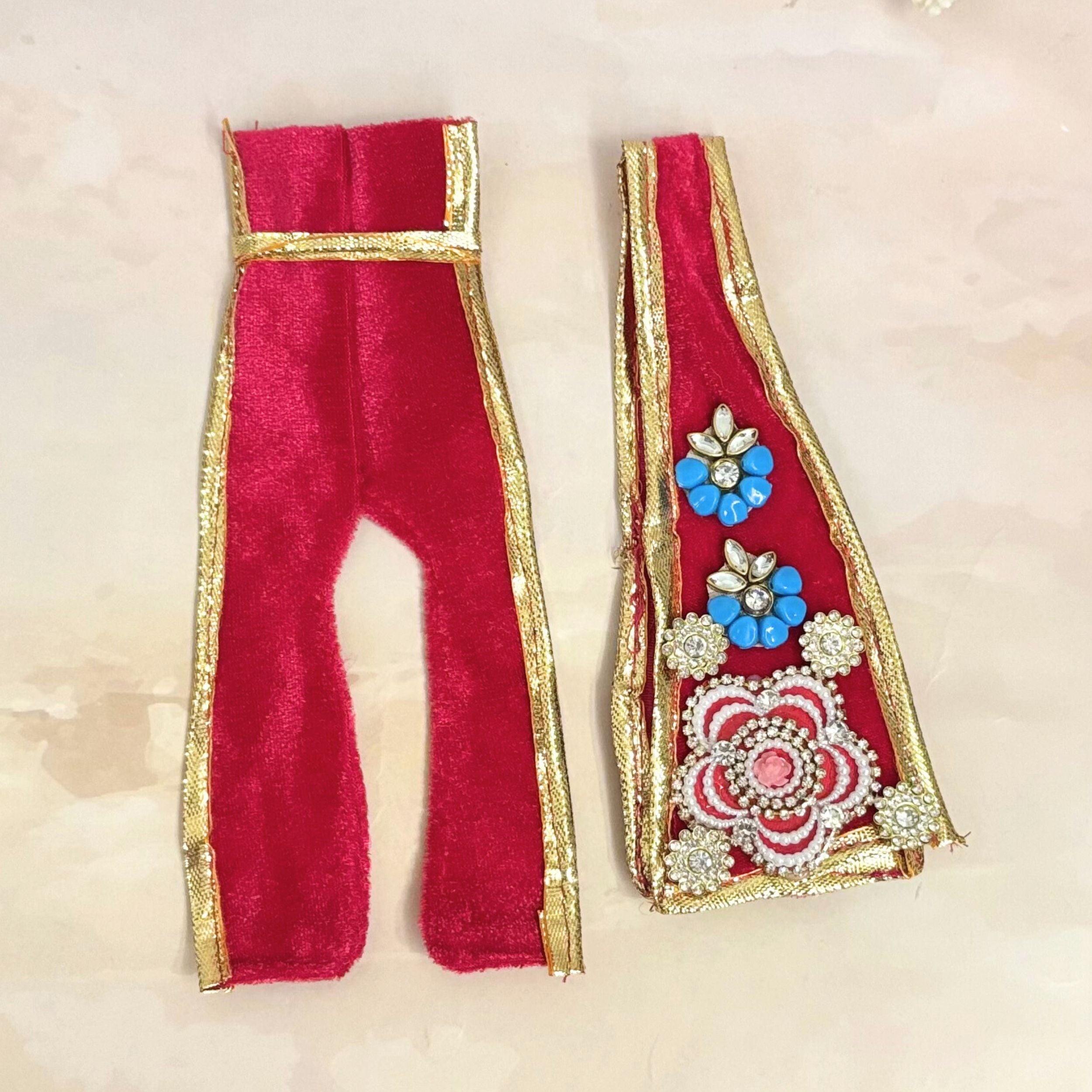 Handmade Yugalrag Radha Krishna Dress - Designer Laddu Gopal Poshak, Fancy Kanha Ji Dress for Janmashtami, Bal Gopal & Krishna Ji Celebrations
