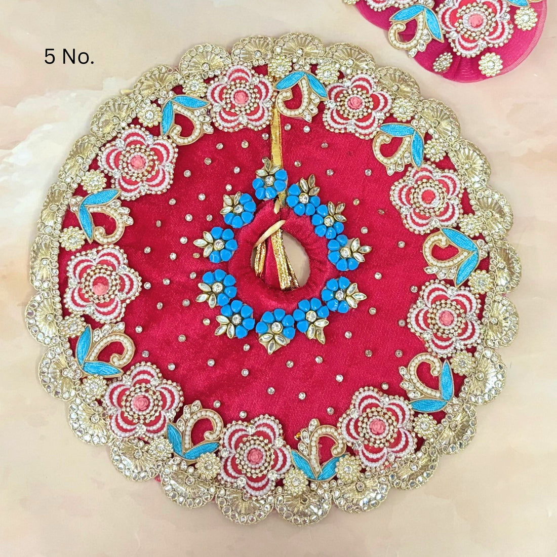 Handmade Kamalnayan Velvet Laddu Gopal Dress - Designer Kanha Ji Poshak for Janmashtami, Fancy Bal Gopal & Krishna Ji Dress