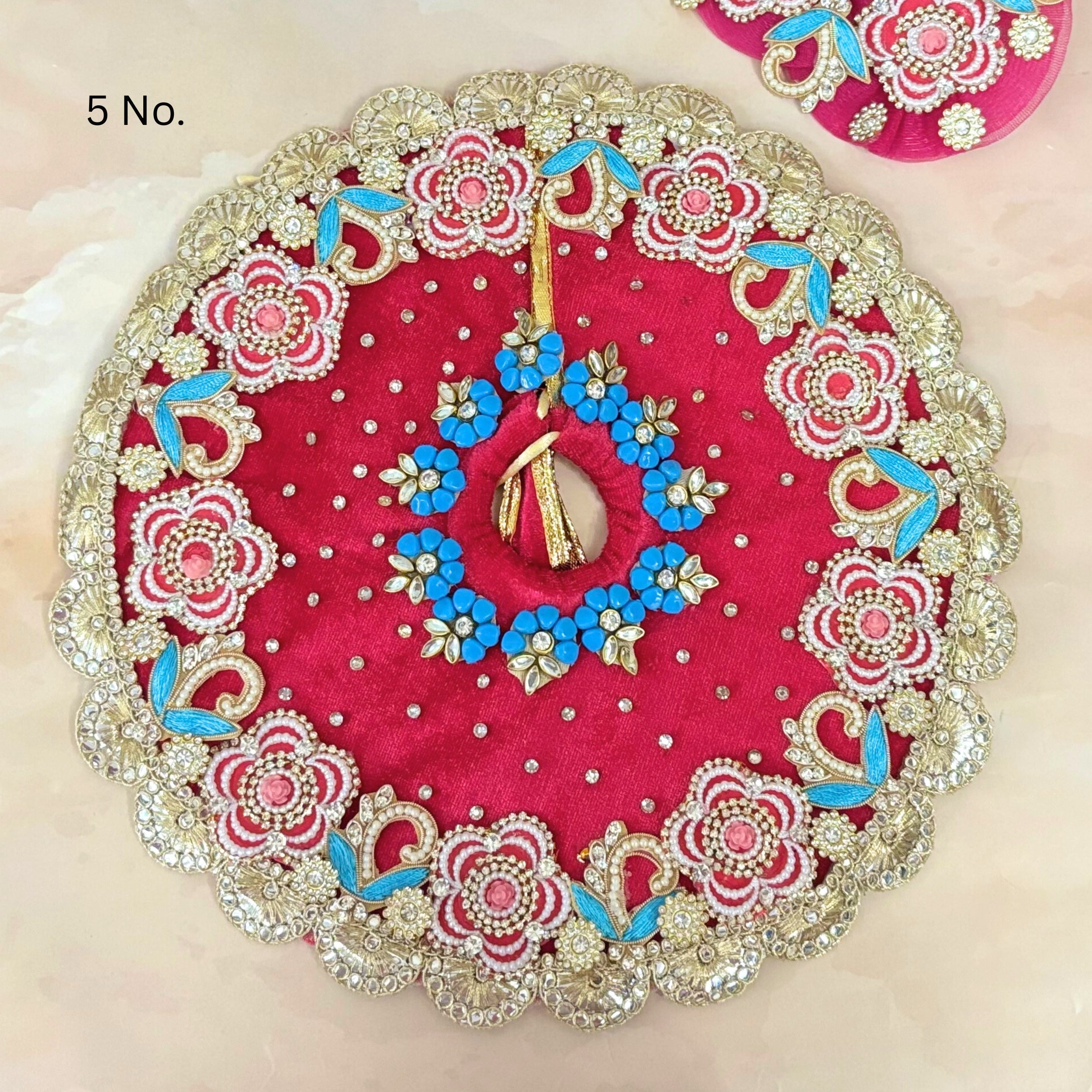 Handmade Kamalnayan Velvet Laddu Gopal Dress - Designer Kanha Ji Poshak for Janmashtami, Fancy Bal Gopal & Krishna Ji Dress