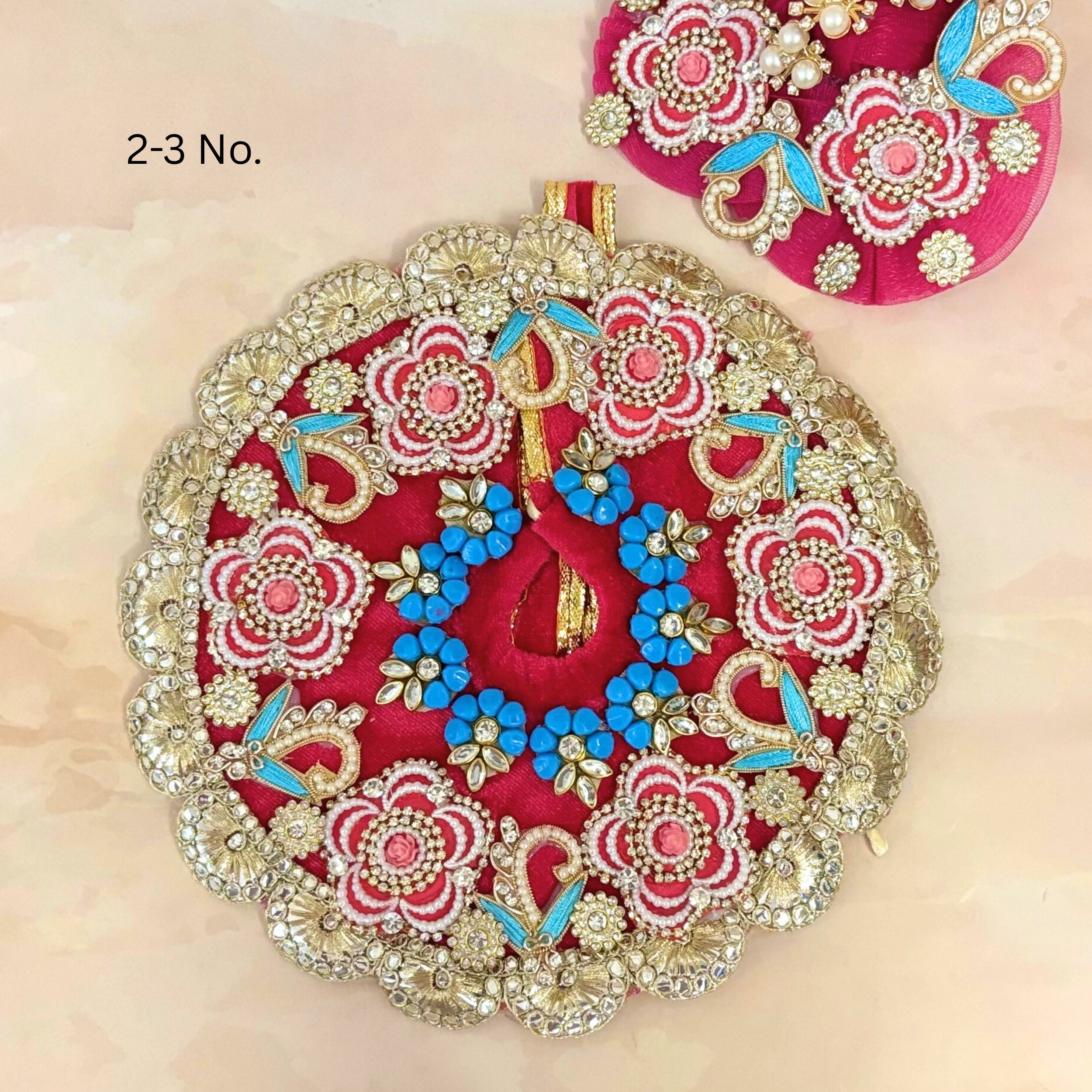 Handmade Kamalnayan Velvet Laddu Gopal Dress - Designer Kanha Ji Poshak for Janmashtami, Fancy Bal Gopal & Krishna Ji Dress