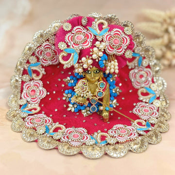 Handmade Kamalnayan Velvet Laddu Gopal Dress - Designer Kanha Ji Poshak for Janmashtami, Fancy Bal Gopal & Krishna Ji Dress