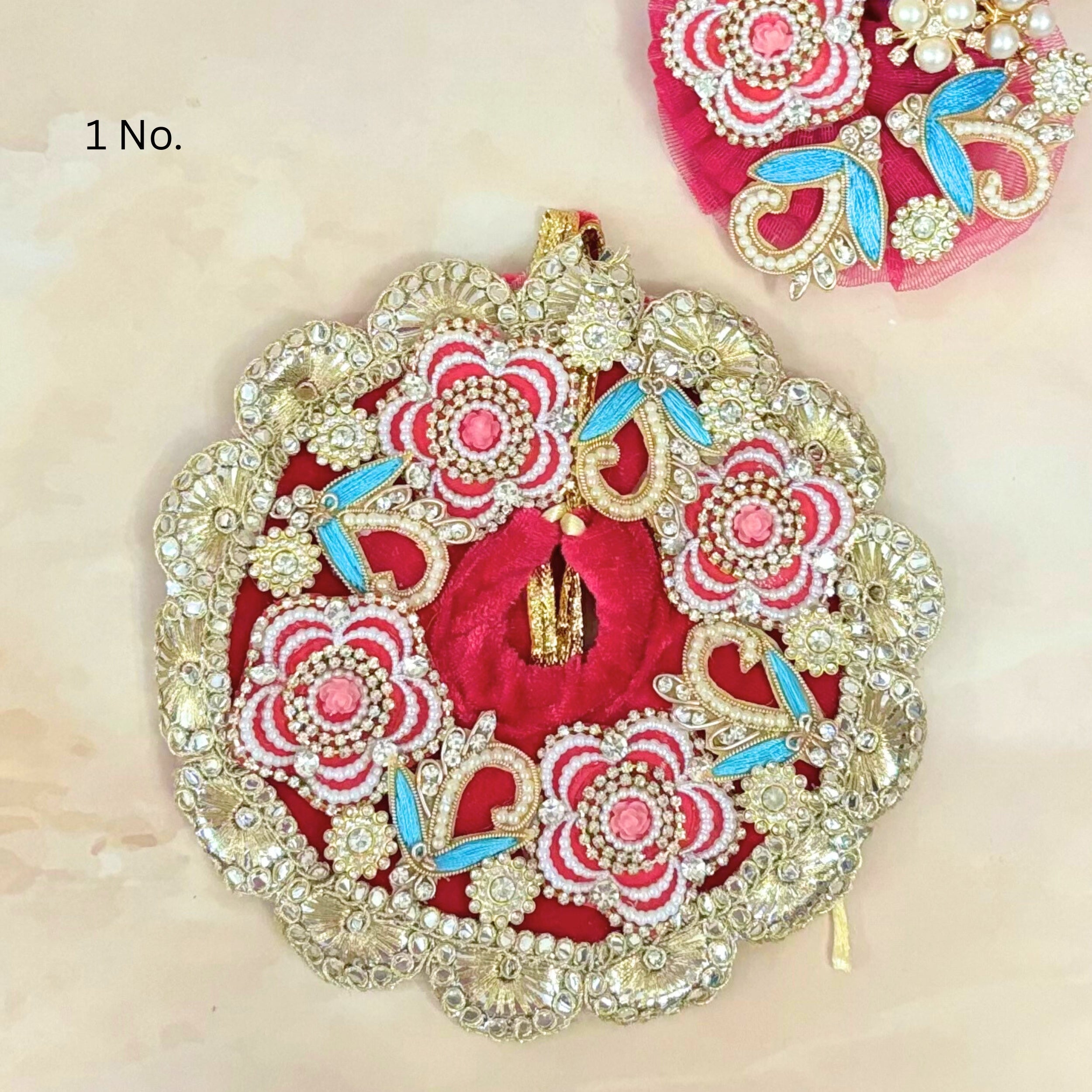 Handmade Kamalnayan Velvet Laddu Gopal Dress - Designer Kanha Ji Poshak for Janmashtami, Fancy Bal Gopal & Krishna Ji Dress
