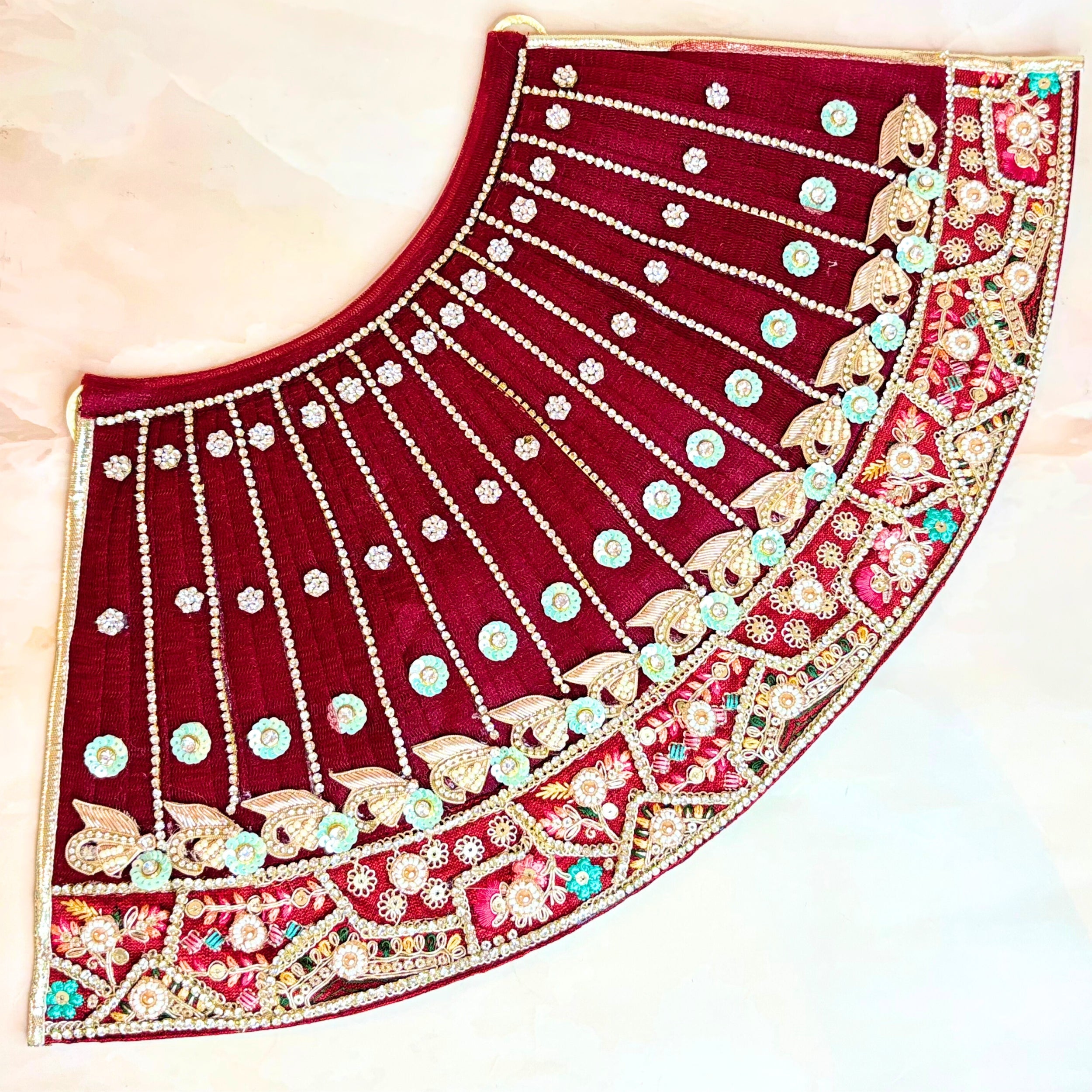 Handmade Luxe Mahagauri Durga Maa Dress - Designer Laddu Gopal Poshak, Fancy Kanha Ji Dress for Janmashtami & Festivals, Bal Gopal & Krishna Ji Dress