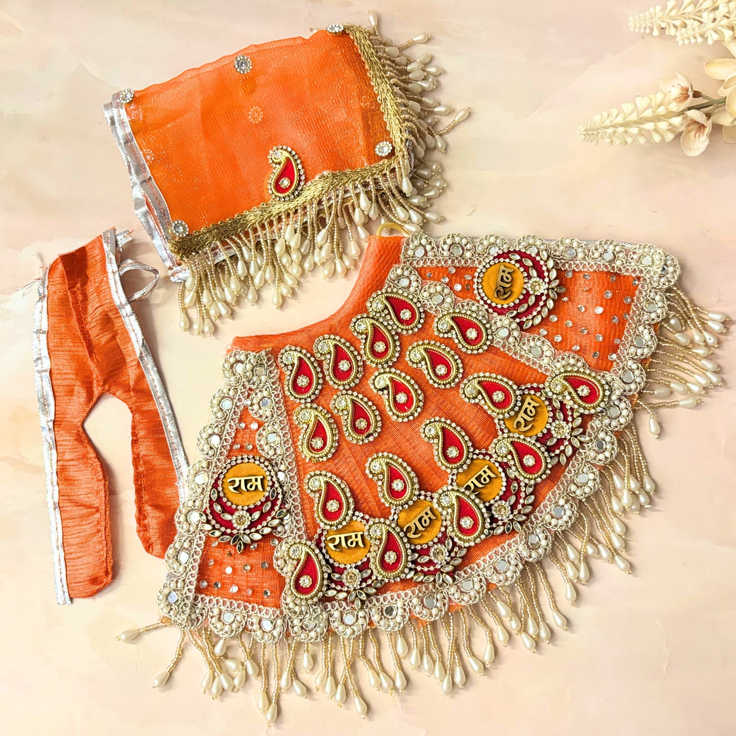 Handmade Designer Ramroop Radha Krishna Dress Set - Fancy Laddu Gopal Dress, Kanha Ji Poshak, Bal Gopal Dress for Janmashtami Festival