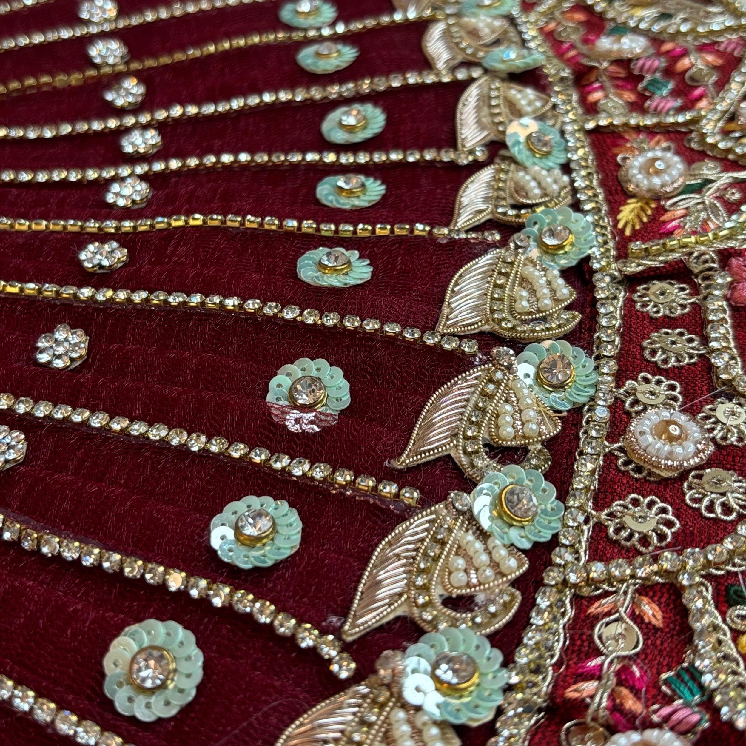 Handmade Luxe Mahagauri Durga Maa Dress - Designer Laddu Gopal Poshak, Fancy Kanha Ji Dress for Janmashtami, Bal Gopal & Krishna Ji Celebration