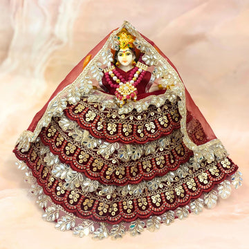 Handmade Rajvibha Mata Rani Dress - Designer Laddu Gopal Dress, Kanha Ji Poshak, Bal Gopal Fancy Dress for Janmashtami Celebrations