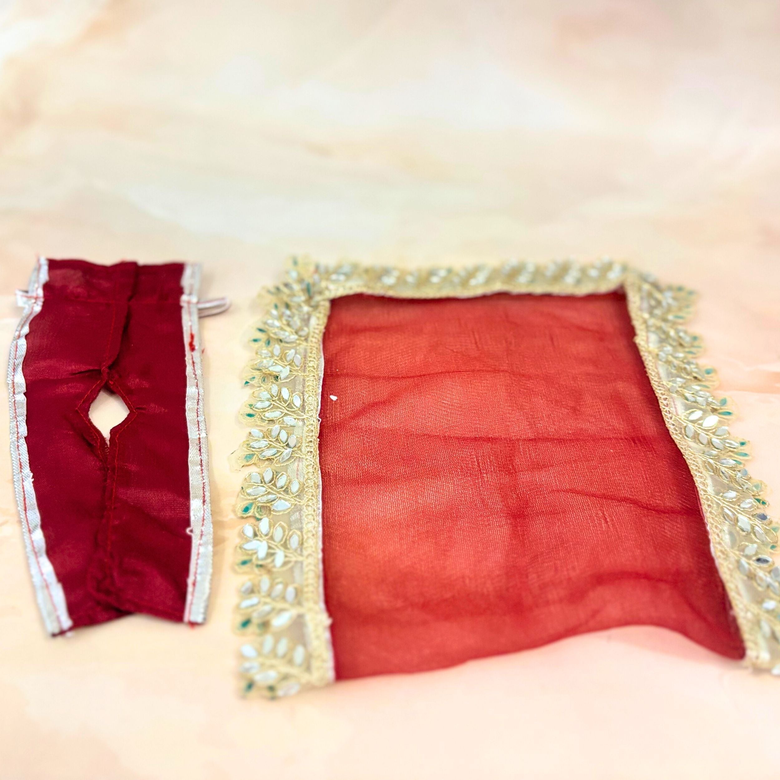 Handmade Rajvibha Mata Rani Dress - Designer Laddu Gopal Dress, Kanha Ji Poshak, Bal Gopal Fancy Dress for Janmashtami Celebrations