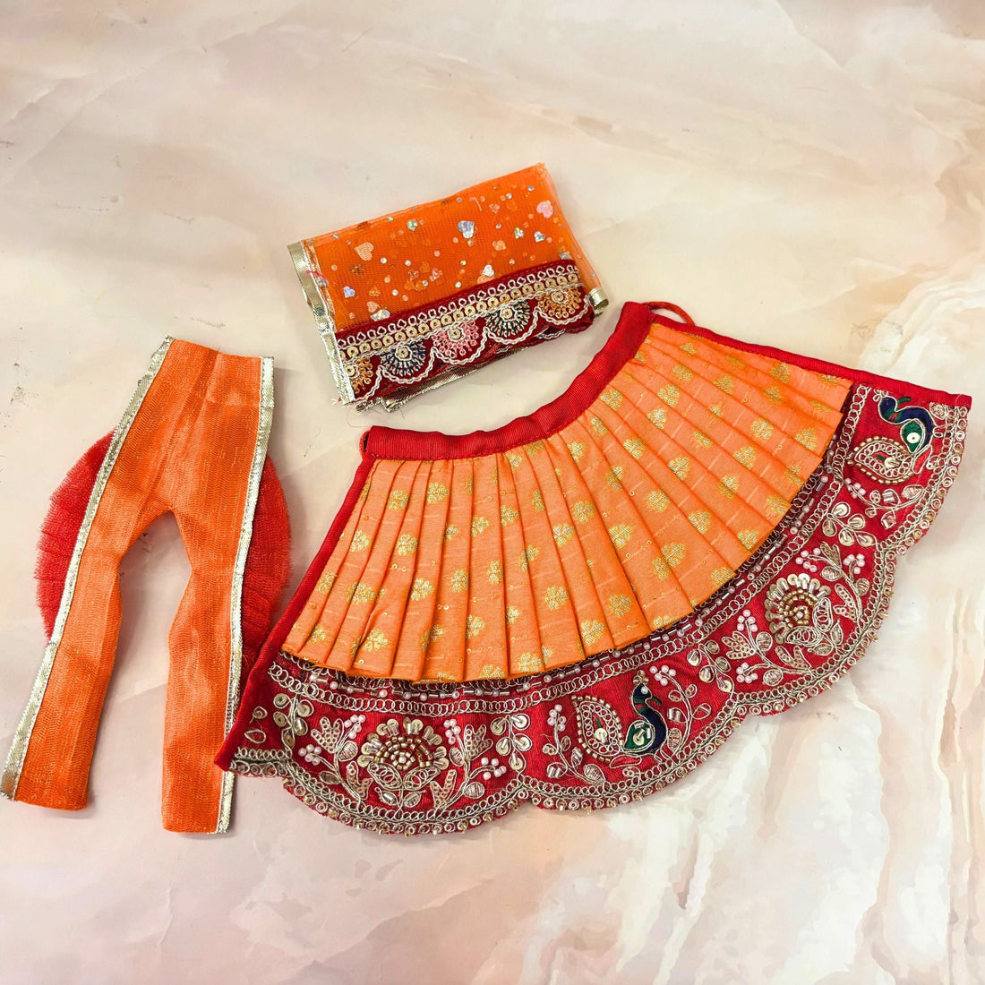 Handmade Designer Dīptāṅgi Mata Rani Dress - Elegant Laddu Gopal Dress, Kanha Ji Poshak, Bal Gopal Dress for Janmashtami Festival