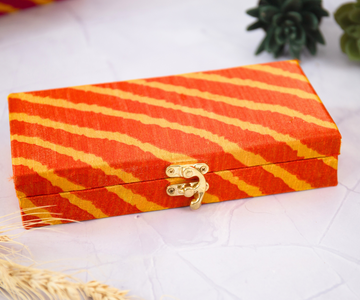 Handmade Orange Leheriya Cash Box for Laddu Gopal Dress | Designer Kanha Ji Poshak & Bal Gopal Dress for Janmashtami Festival