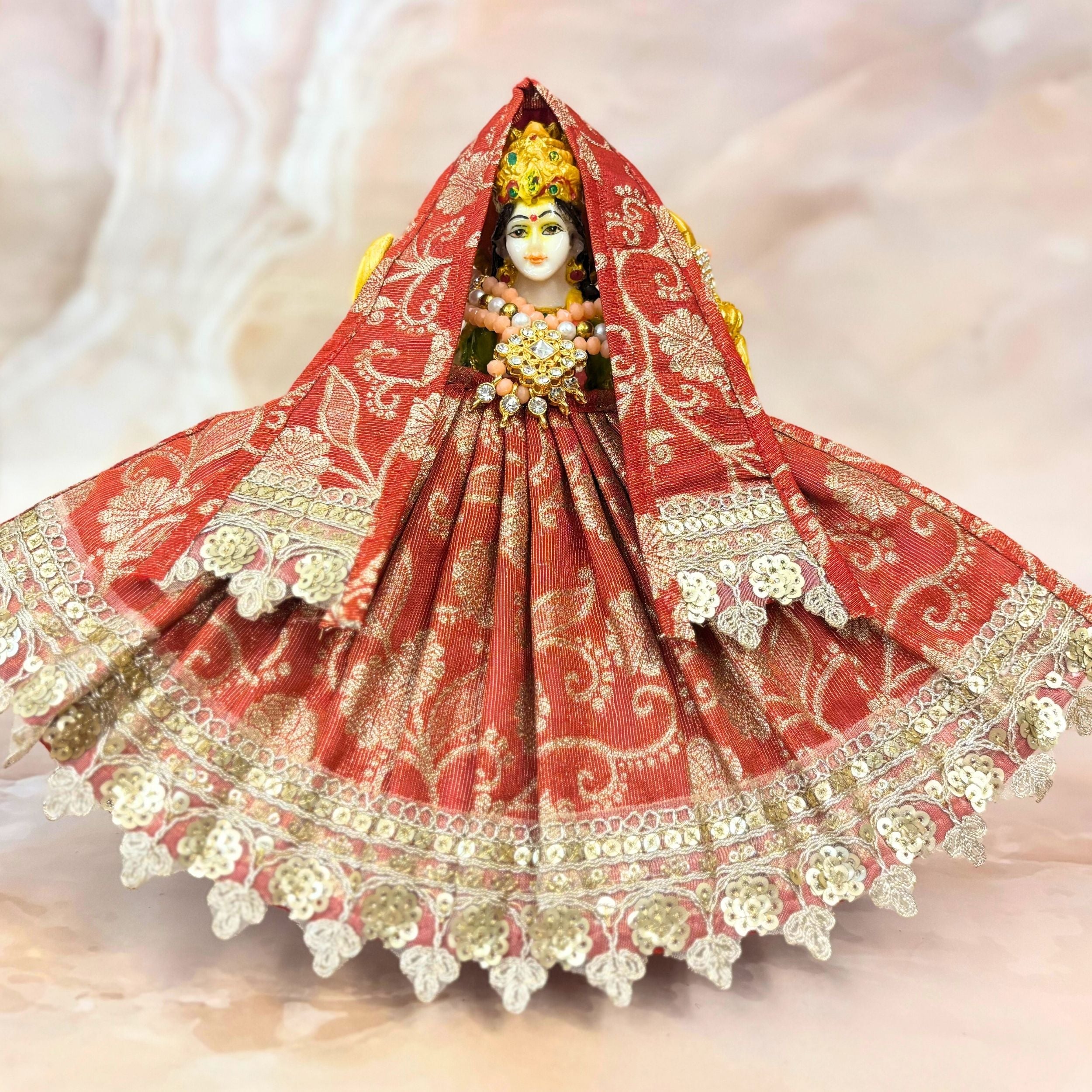 Handmade Kanakshri Mata Rani Dress - Designer Laddu Gopal Poshak, Fancy Bal Gopal & Krishna Ji Dress for Janmashtami Festival
