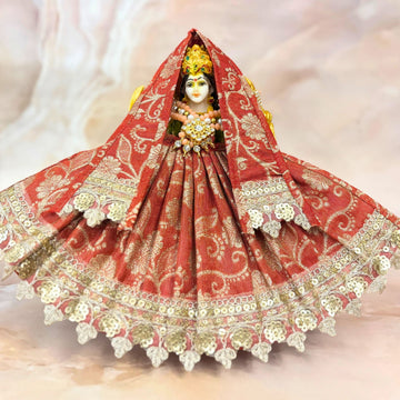 Handmade Kanakshri Mata Rani Dress - Designer Laddu Gopal Poshak, Fancy Bal Gopal & Krishna Ji Dress for Janmashtami Festival
