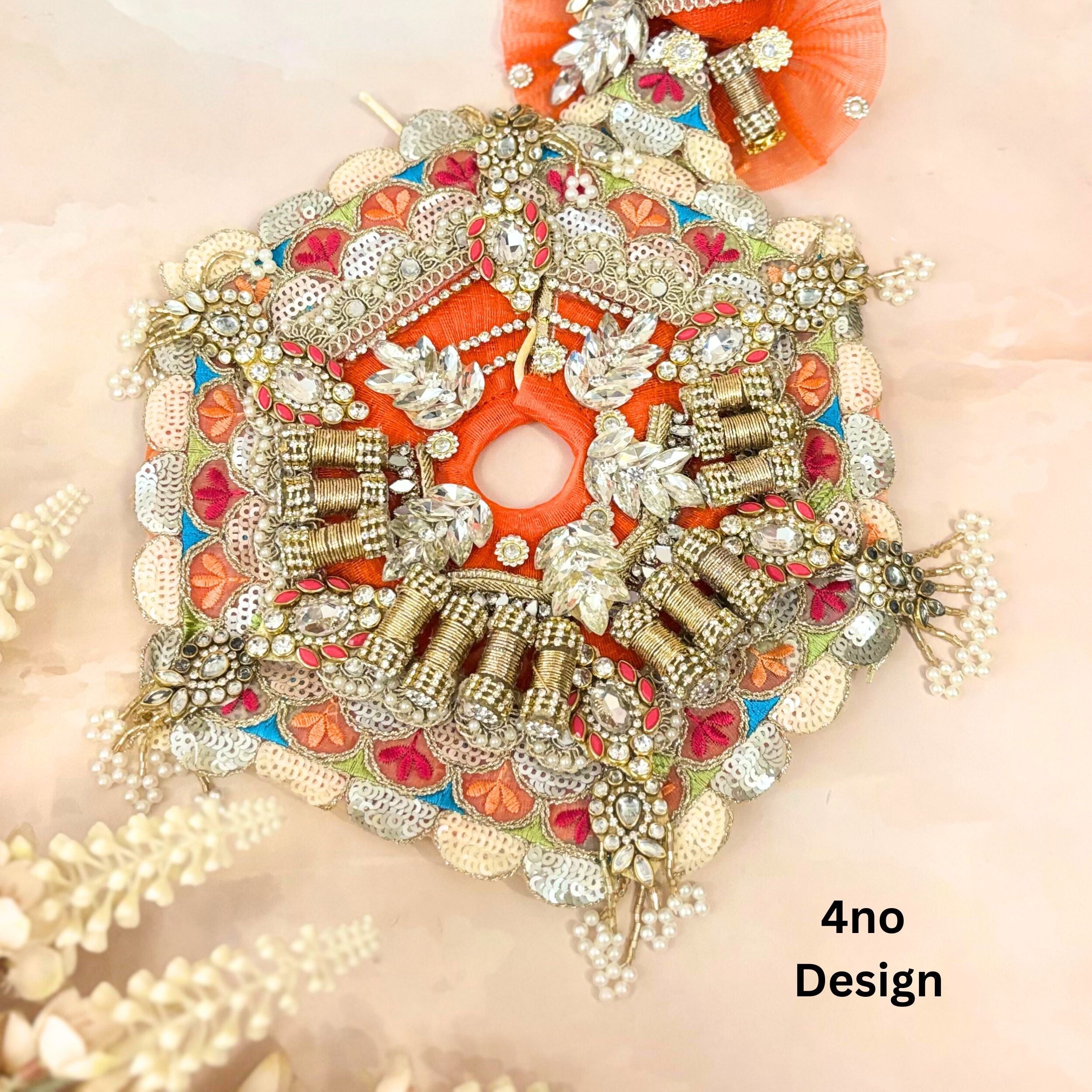 Handmade Kesarprabha Laddu Gopal Dress - Designer Kanha Ji Poshak for Janmashtami, Fancy Bal Gopal Dress, Krishna Ji Dress