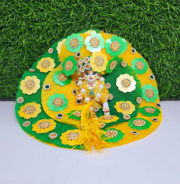 Designer Laddu Gopal Dress with Pagdi for Janmashtami & Holi | Fancy Kanha Ji Poshak | Bal Gopal Dress (Size 0-6) - Unique & Comfortable