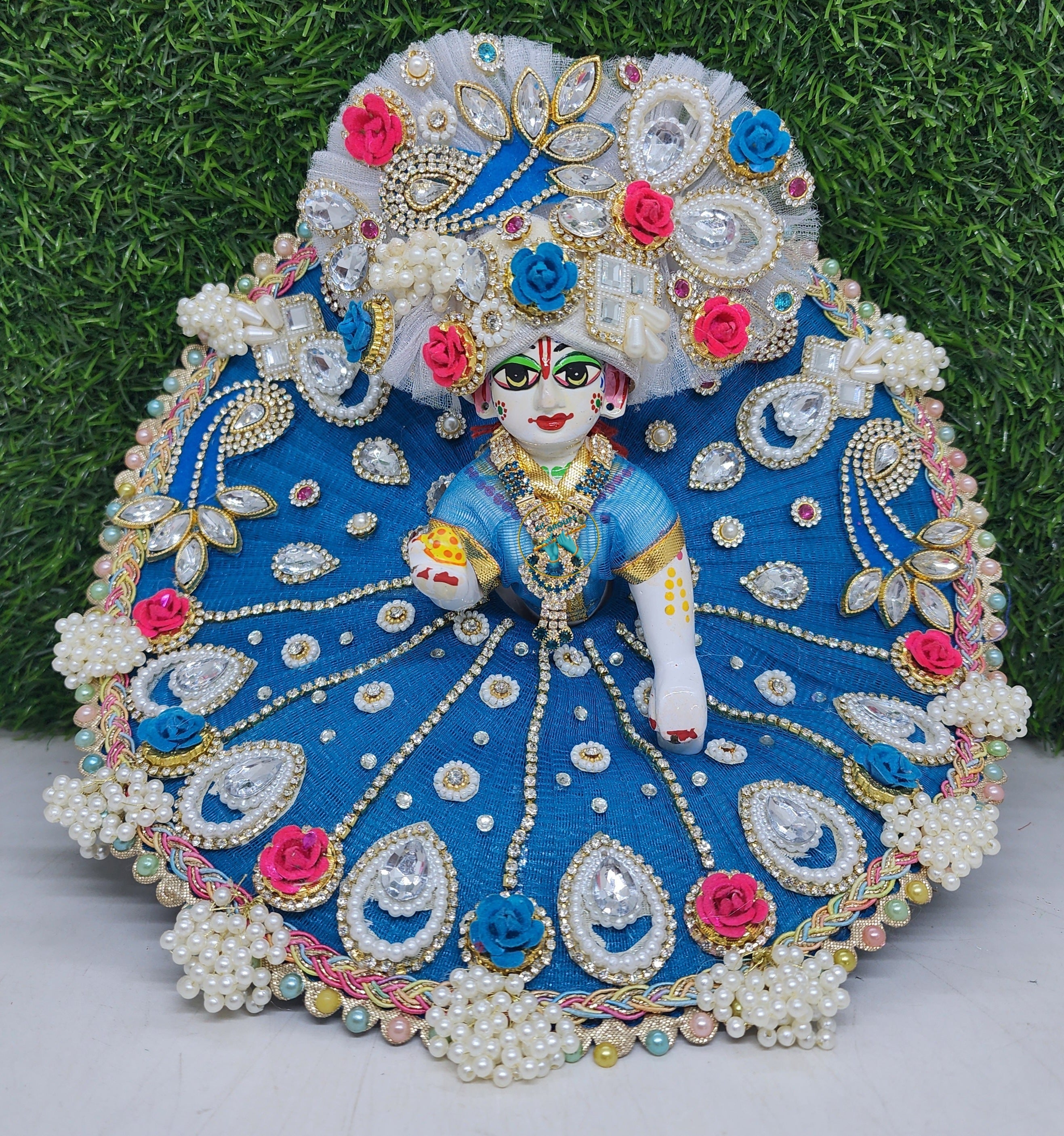 Beautiful Handmade Laddu Gopal Dress with Pagdi | Designer Kanha Ji Poshak for Festivals | Size 0-6 | Perfect for Janmashtami Celebrations