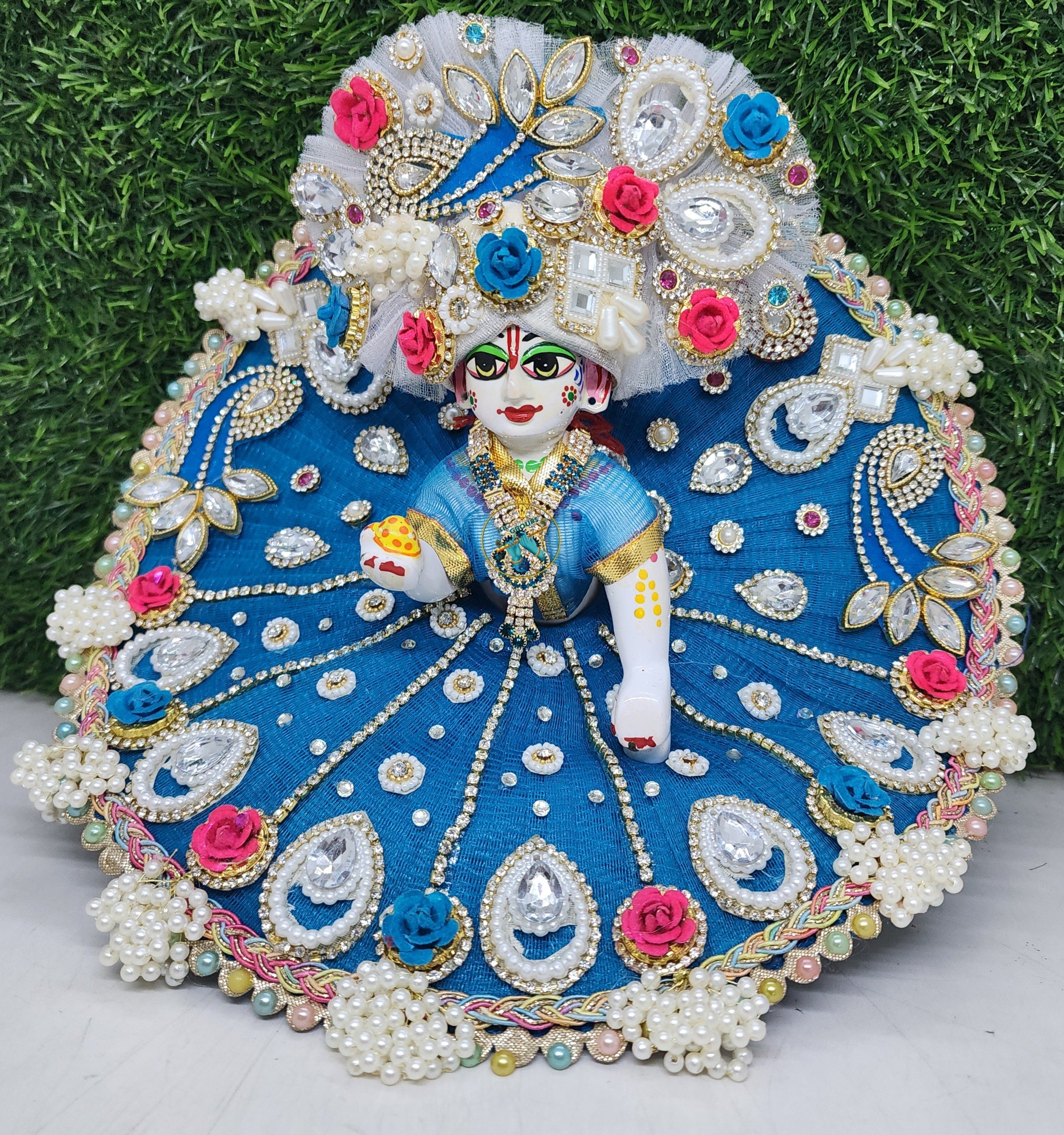 Beautiful Handmade Laddu Gopal Dress with Pagdi | Designer Kanha Ji Poshak for Festivals | Size 0-6 | Perfect for Janmashtami Celebrations