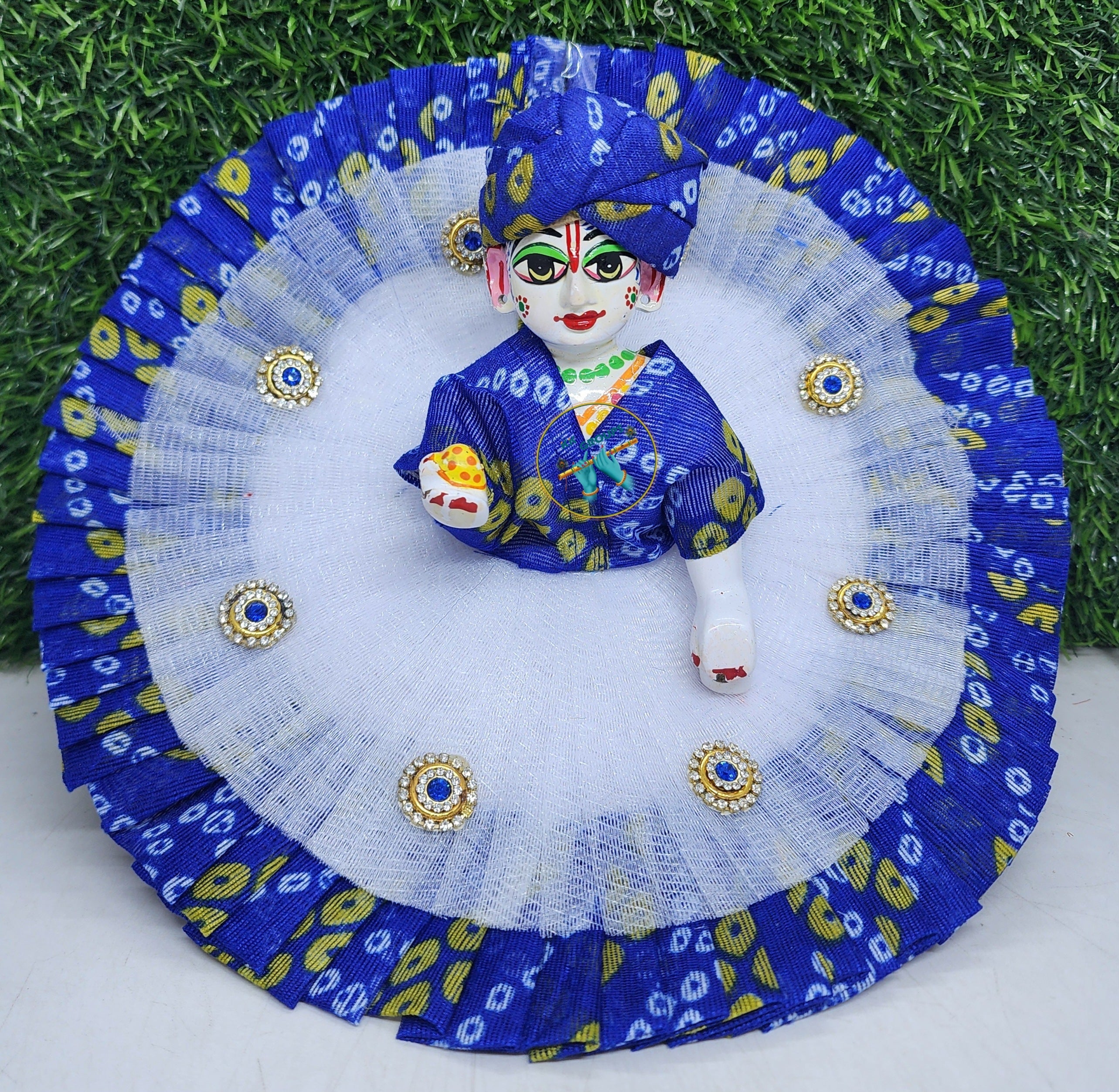 Designer Laddu Gopal Dress for Kanha Ji | Fancy Bal Gopal Poshak | Handmade Krishna Ji Dress for Janmashtami & Festivals (Size 0-6)