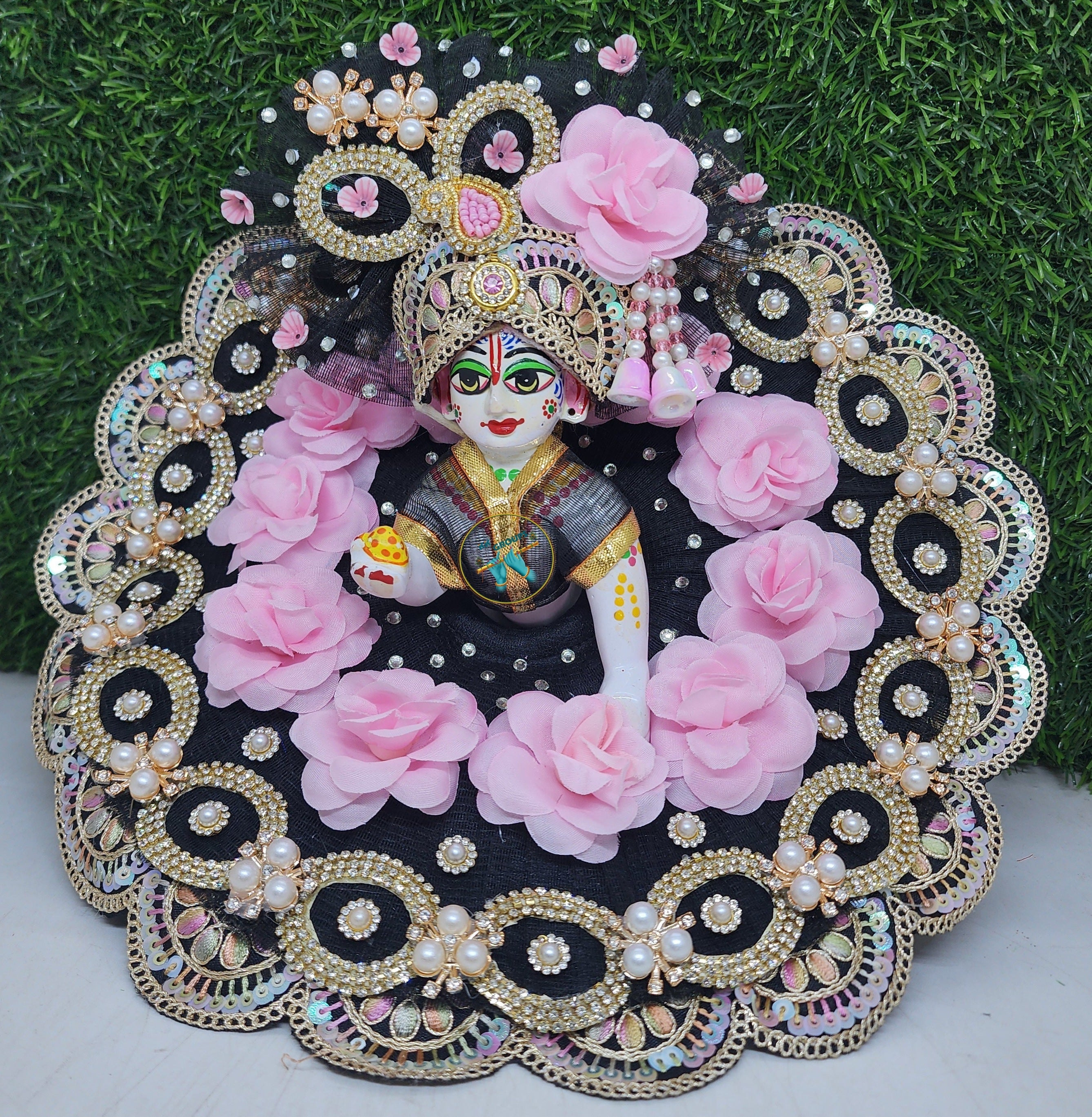 Designer Black Laddu Gopal Dress for Kanha Ji | Fancy Bal Gopal Poshak | Perfect for Janmashtami, Diwali & Festivals | Size 0-6