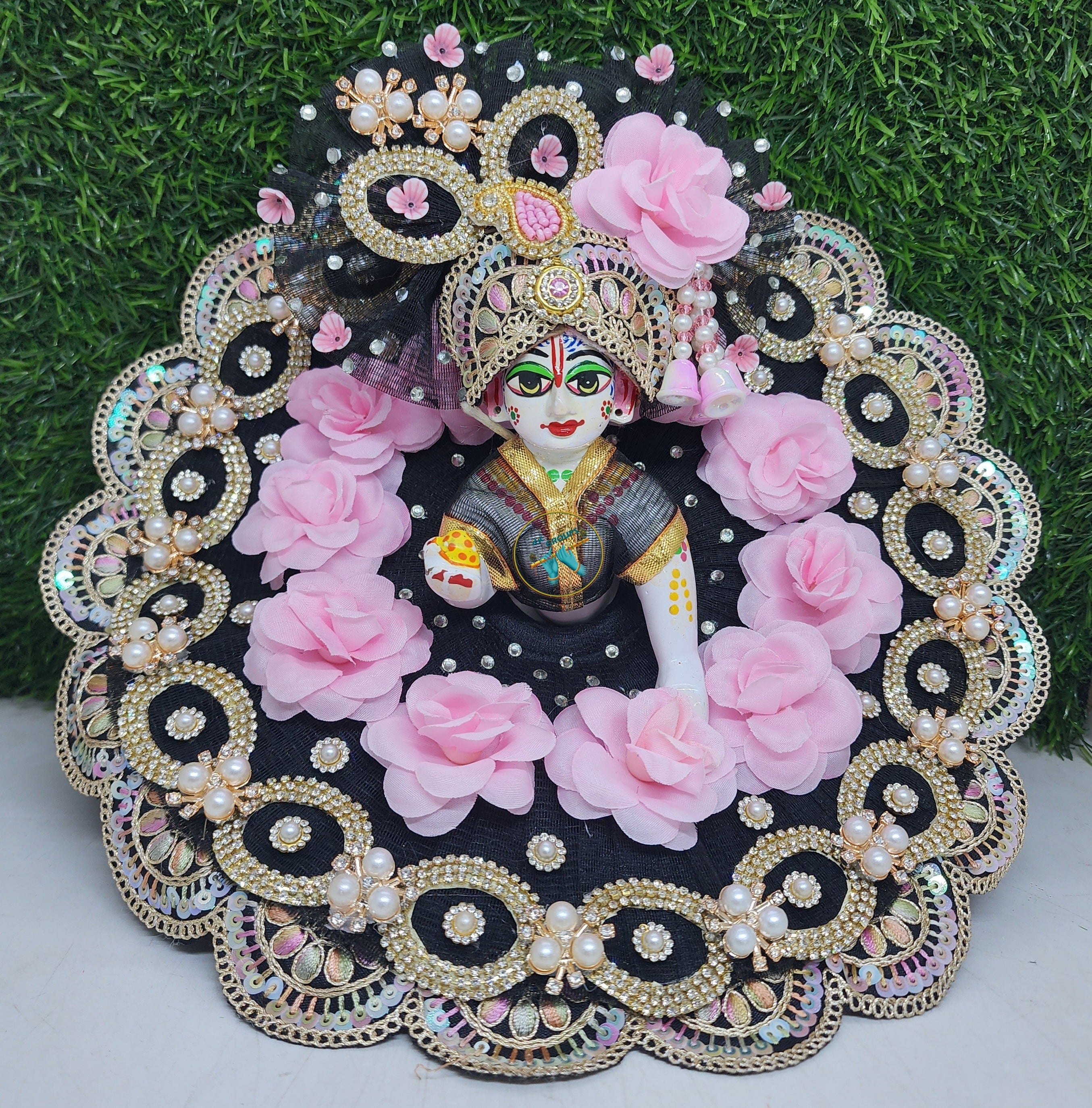 Designer Black Laddu Gopal Dress for Kanha Ji | Fancy Bal Gopal Poshak | Perfect for Janmashtami, Diwali & Festivals | Size 0-6