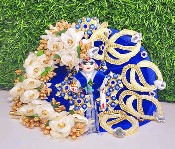 Designer Blue Heavy Laddu Gopal Dress for Kanha Ji | Fancy Poshak for Janmashtami, Holi & Diwali | Comfortable Fabric, Size 0-6