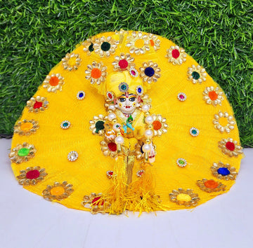 Designer Laddu Gopal Dress with Pagdi | Fancy Kanha Ji Poshak for Janmashtami, Diwali & Holi | Comfortable Bal Gopal Dress (Size 0-6)