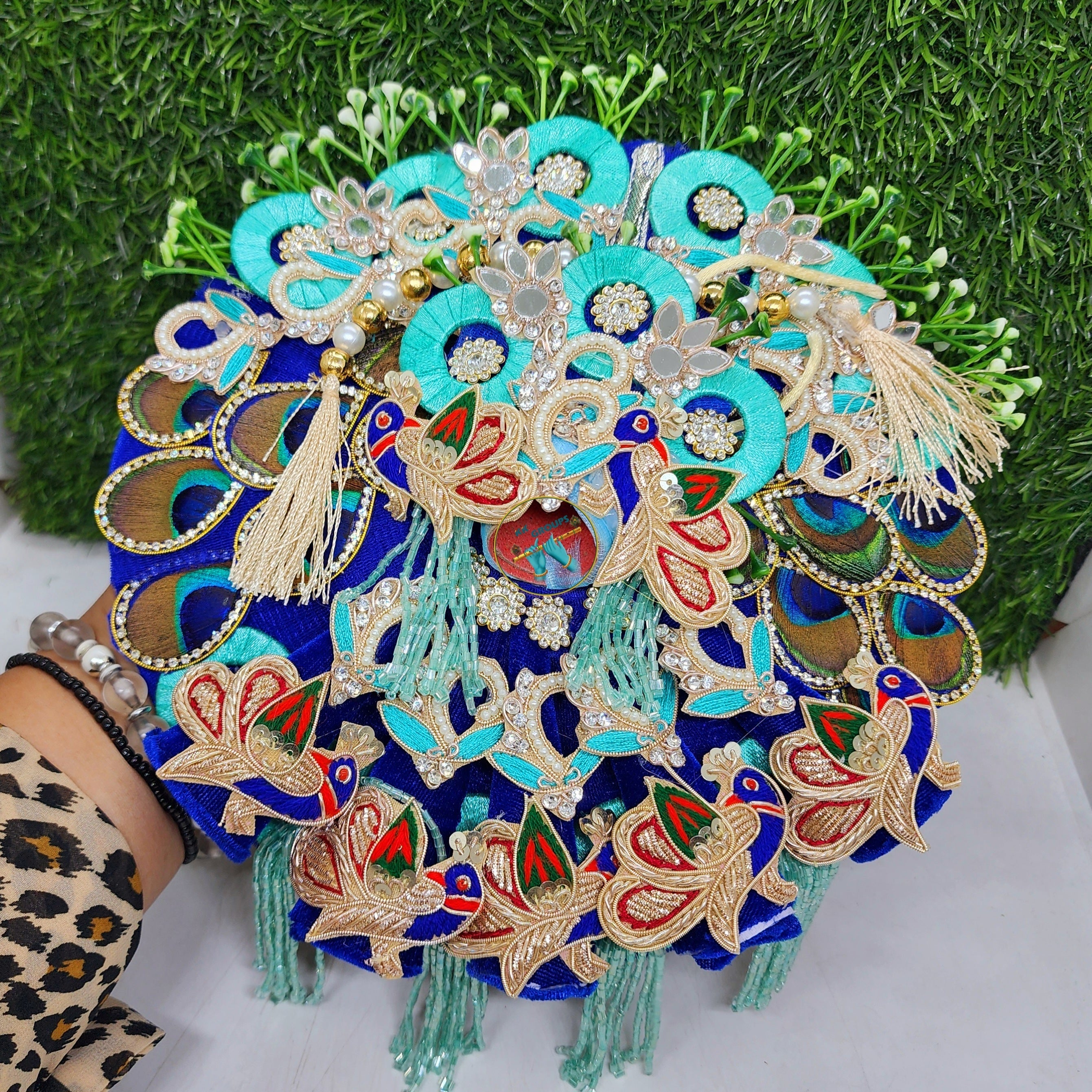 Elegant Handmade Blue Laddu Gopal Dress | Designer Kanha Ji Poshak for Festivals | Size 0-6 | Perfect for Janmashtami, Diwali & Holi