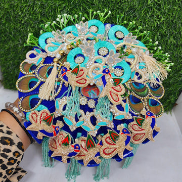 Elegant Handmade Blue Laddu Gopal Dress | Designer Kanha Ji Poshak for Festivals | Size 0-6 | Perfect for Janmashtami, Diwali & Holi
