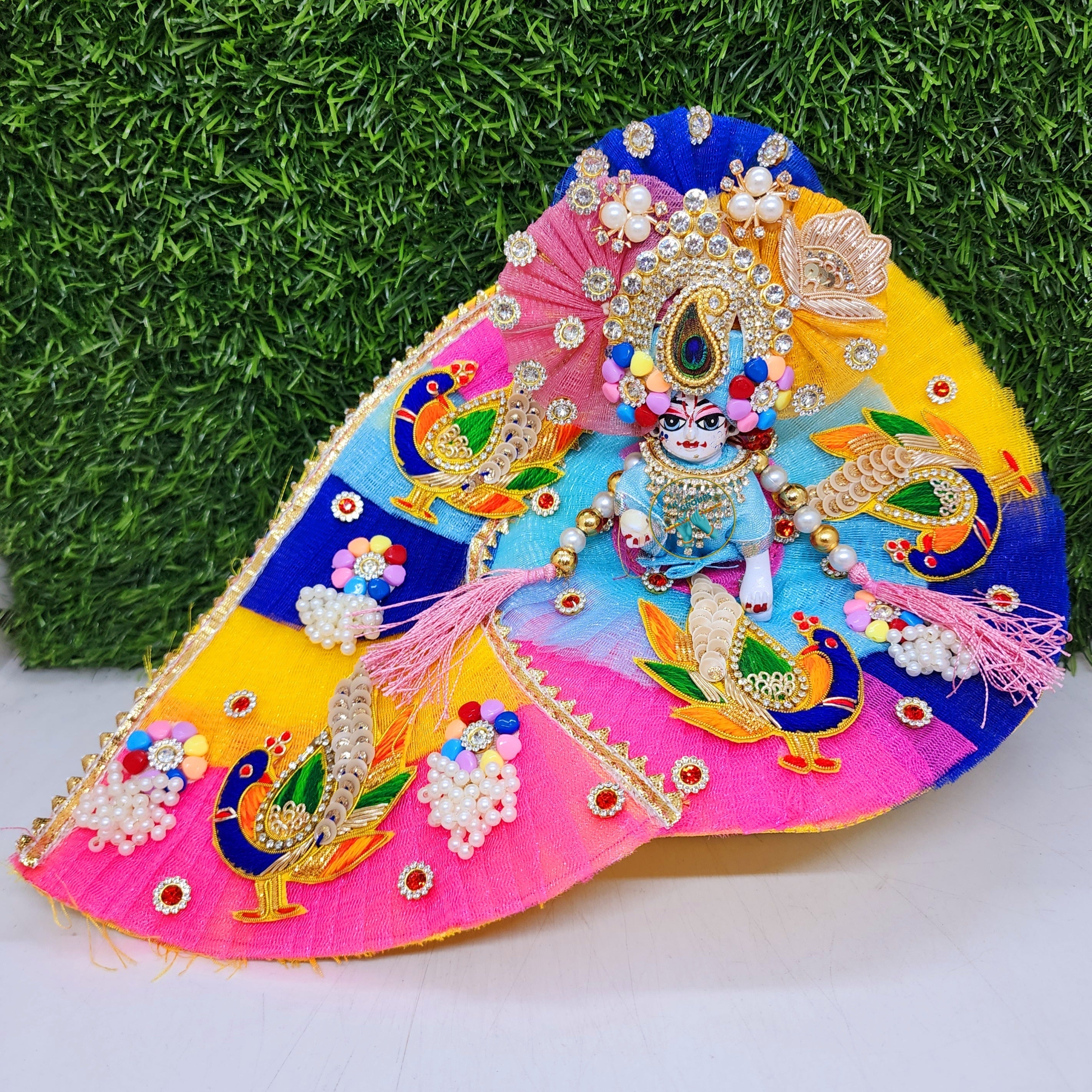 Beautiful Handmade Laddu Gopal Dress | Designer Kanha Ji Poshak for Festivals | Bal Gopal Dress (Size 0-6) - Perfect for Janmashtami Celebrations