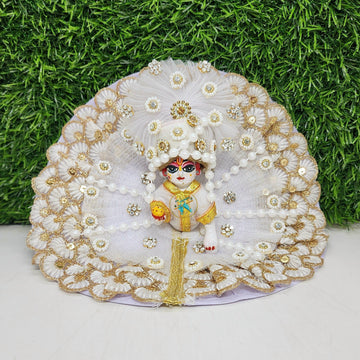 Designer Laddu Gopal Dress - Fancy White Poshak for Kanha Ji | Perfect for Janmashtami & Festivals | Size 0-6 Available