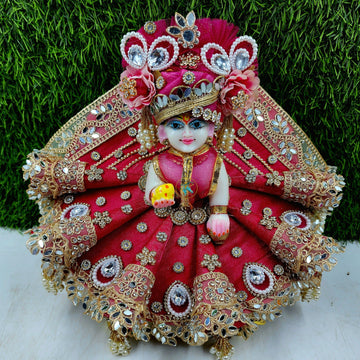 Designer Laddu Gopal Dress for Janmashtami | Fancy Heavy Poshak for Kanha Ji | Comfortable Bal Gopal Dress (Size 0-6) - Unique Festival Outfit
