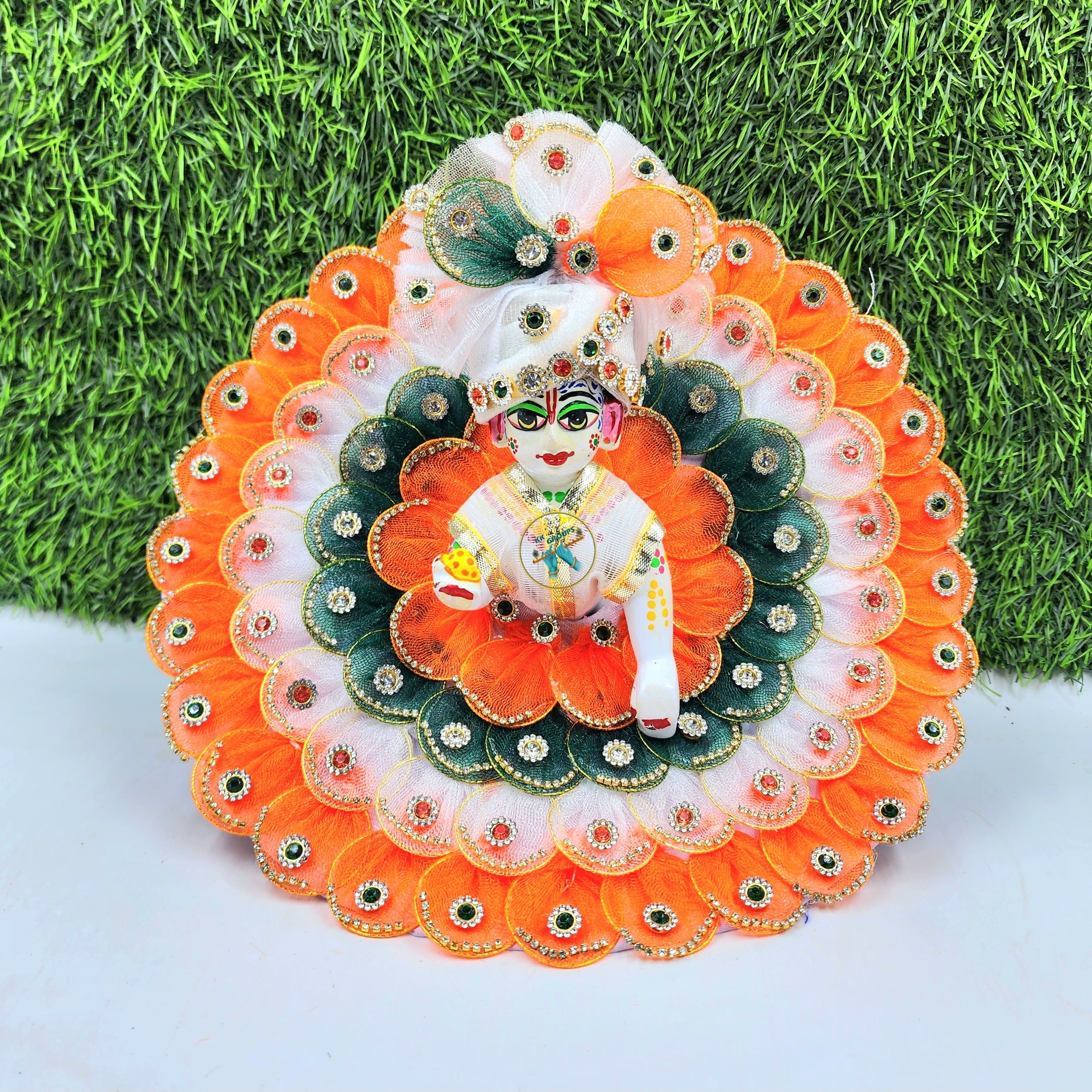 Designer Laddu Gopal Dress | Fancy Kanha Ji Poshak for Janmashtami & Republic Day | Comfortable Bal Gopal Dress (Size 0-6) | Unique Krishna Ji Dress