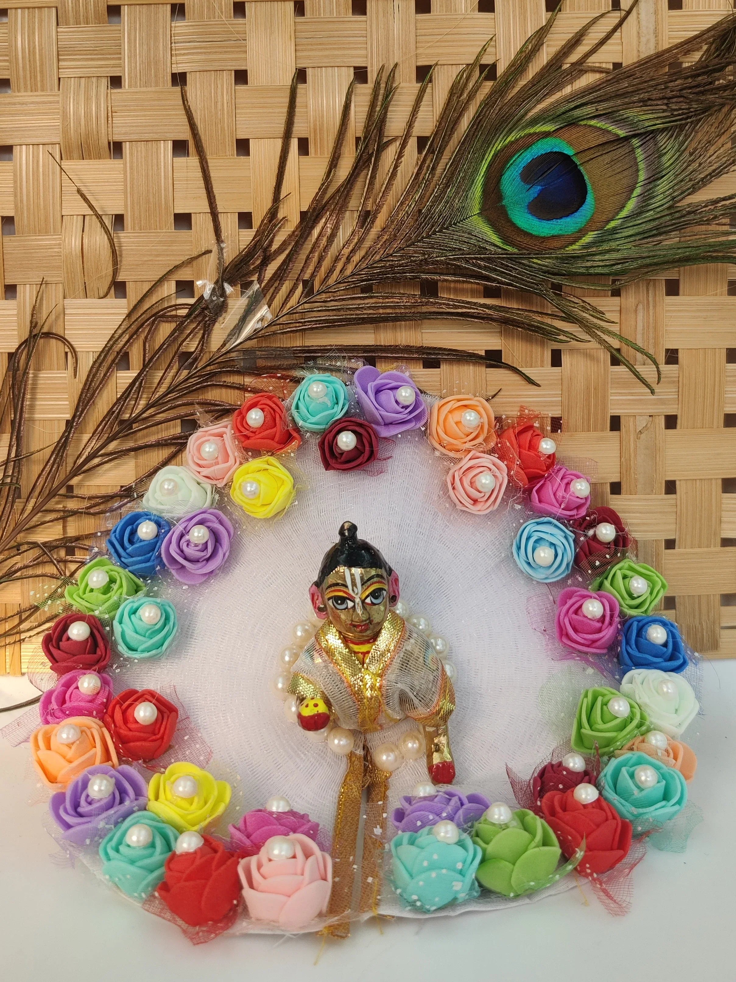 Handmade Designer Laddu Gopal Dress with Pagdi & Patka - Fancy Kanha Ji Poshak for Janmashtami, Bal Gopal & Krishna Ji Celebrations