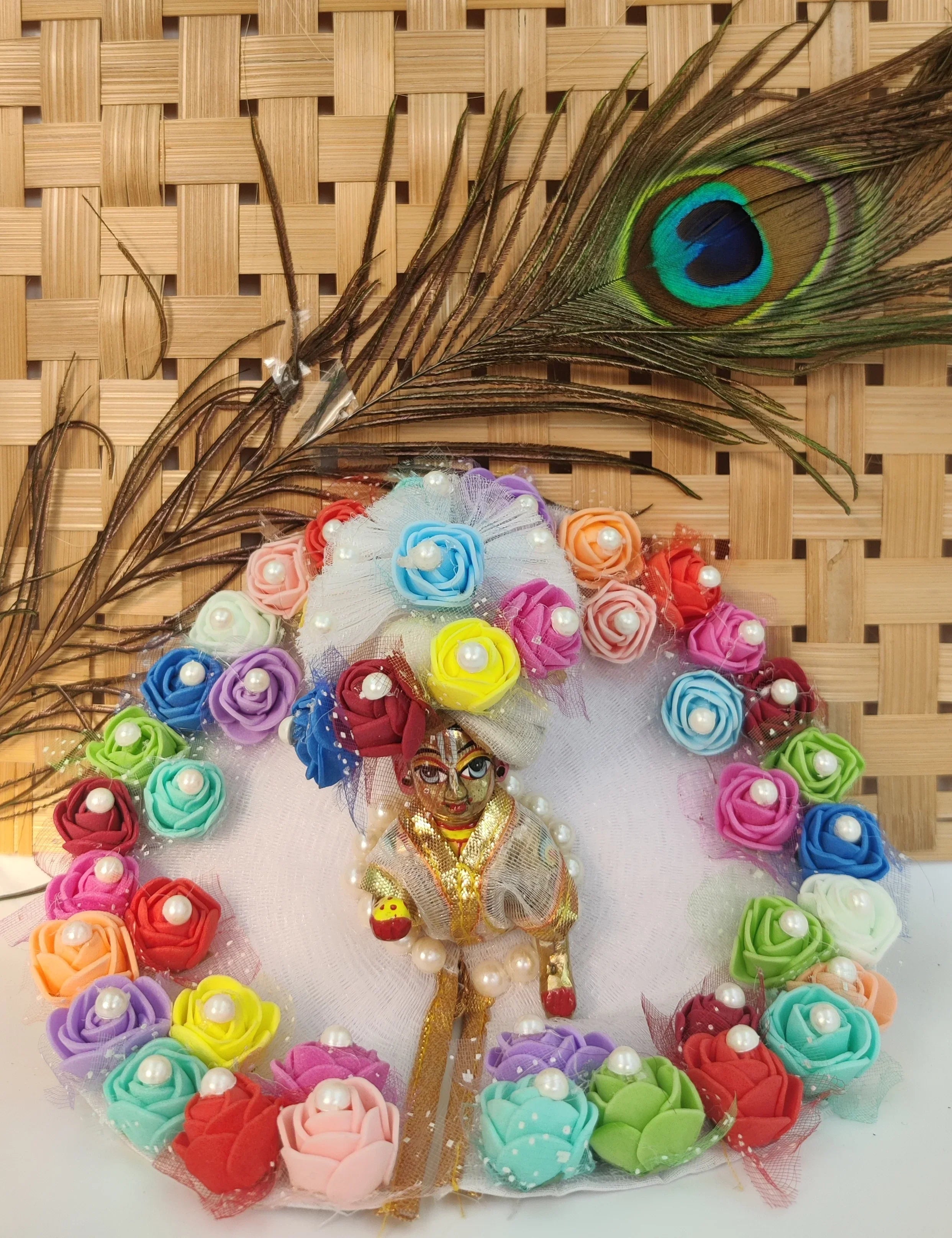 Handmade Designer Laddu Gopal Dress with Pagdi & Patka - Fancy Kanha Ji Poshak for Janmashtami, Bal Gopal & Krishna Ji Celebrations