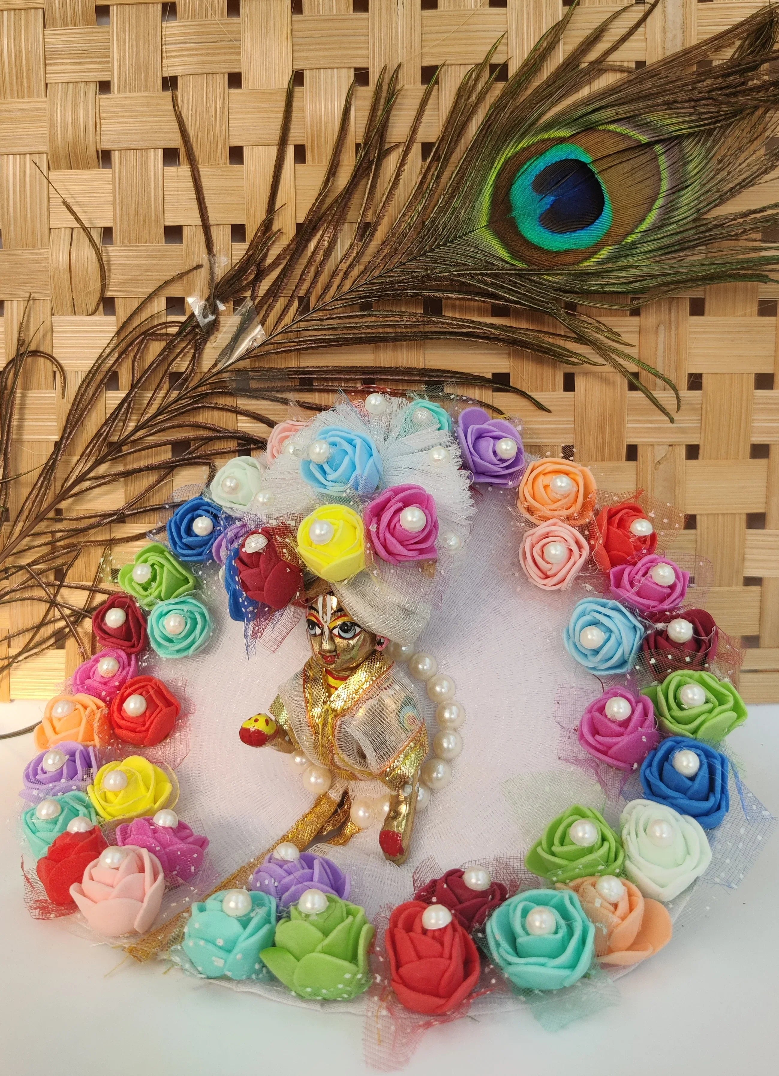 Handmade Designer Laddu Gopal Dress with Pagdi & Patka - Fancy Kanha Ji Poshak for Janmashtami, Bal Gopal & Krishna Ji Celebrations