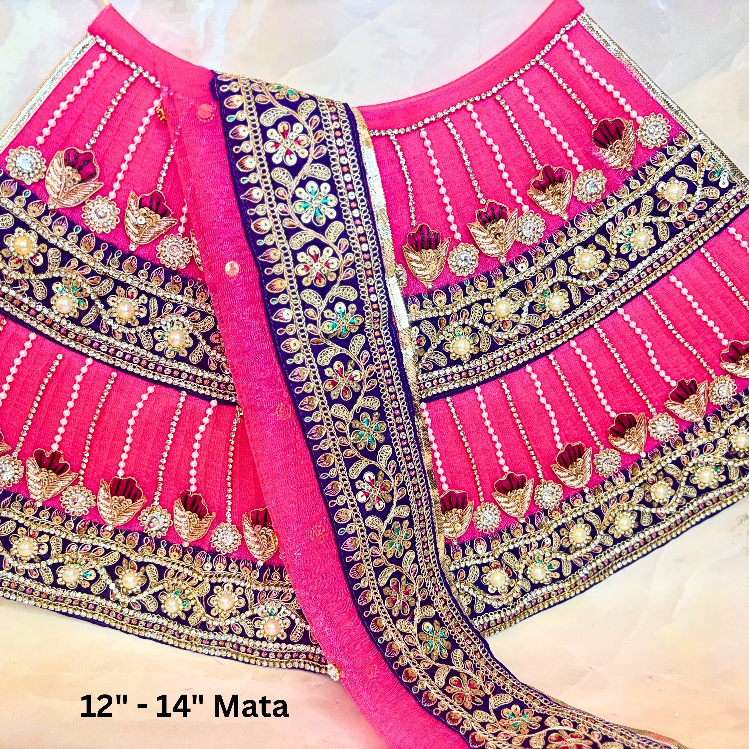 Handmade Luxe Rajnandini Durga Maa Dress - Designer Laddu Gopal Poshak, Fancy Kanha Ji Dress for Janmashtami & Festivals, Bal Gopal & Krishna Ji Dress