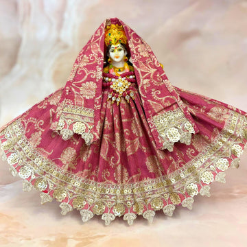 Handmade Designer Rajvastra Mata Rani Dress - Perfect for Janmashtami, Laddu Gopal Dress, Kanha Ji Poshak, Bal Gopal Dress & Krishna Ji Dress