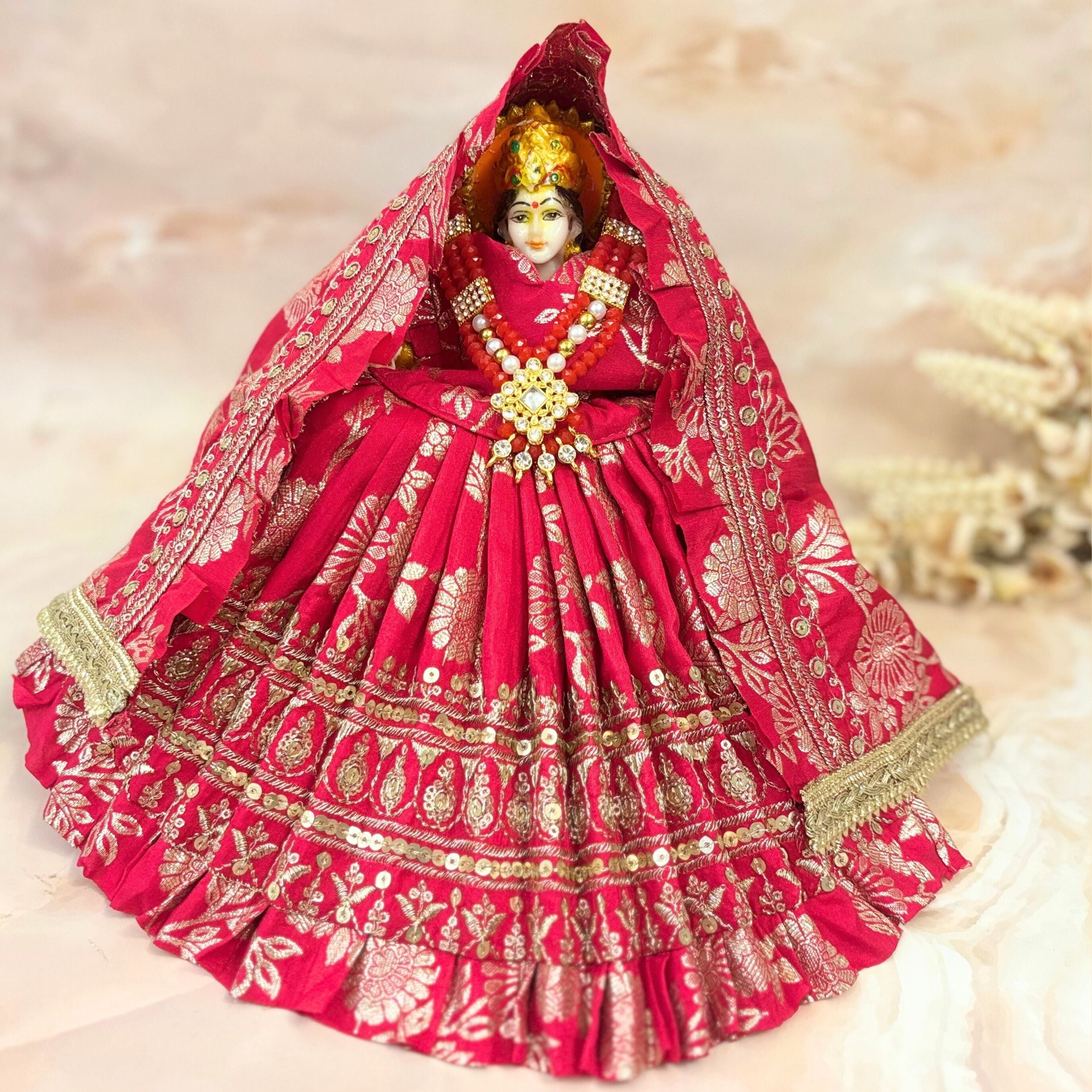 Handmade Sumukhi Mata Rani Dress - Designer Laddu Gopal Dress, Kanha Ji Poshak, Bal Gopal Dress for Janmashtami Festival